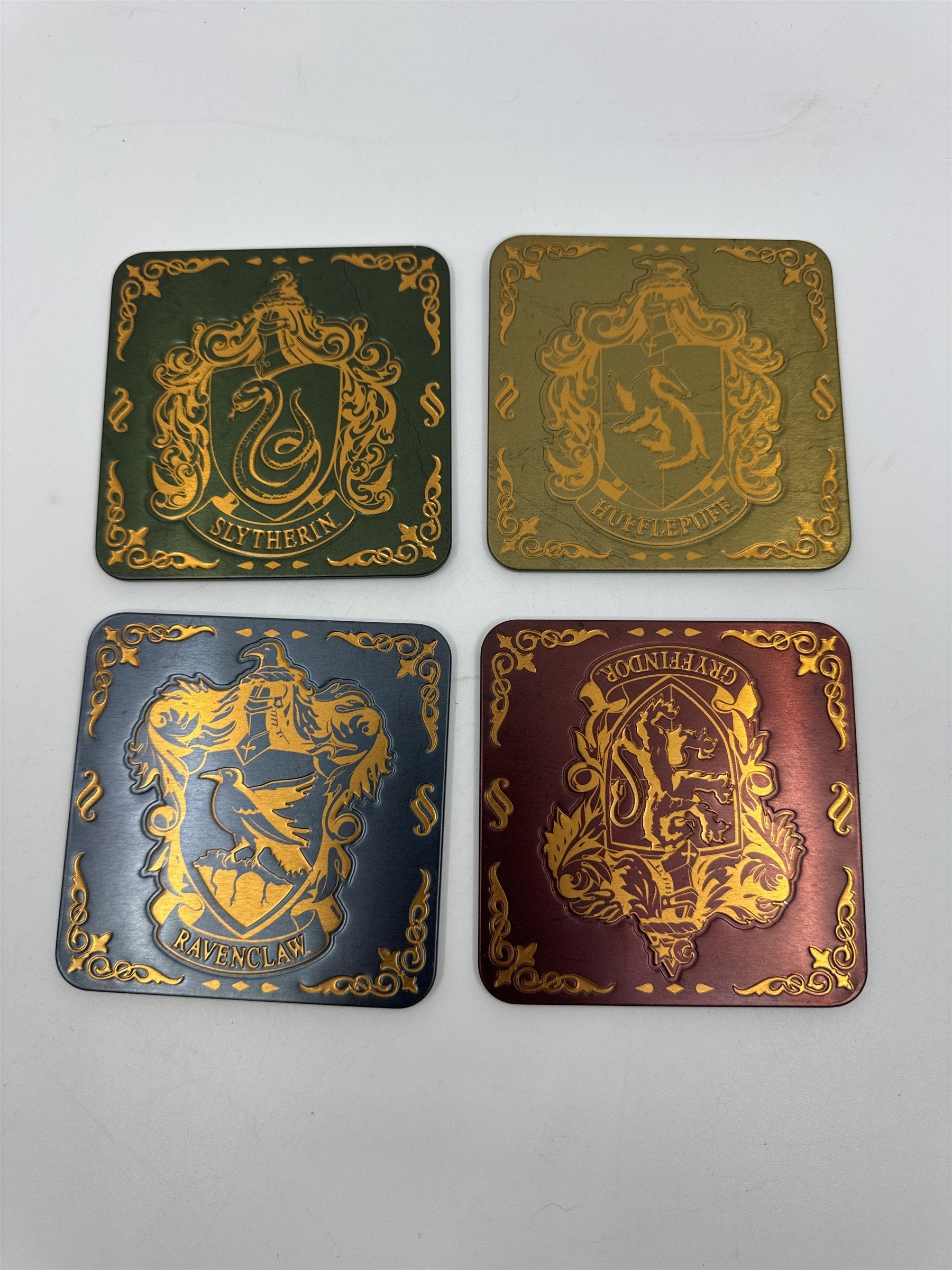 Harry Potter Hogwarts School Crest Set of 4 Metal Fronted Coasters