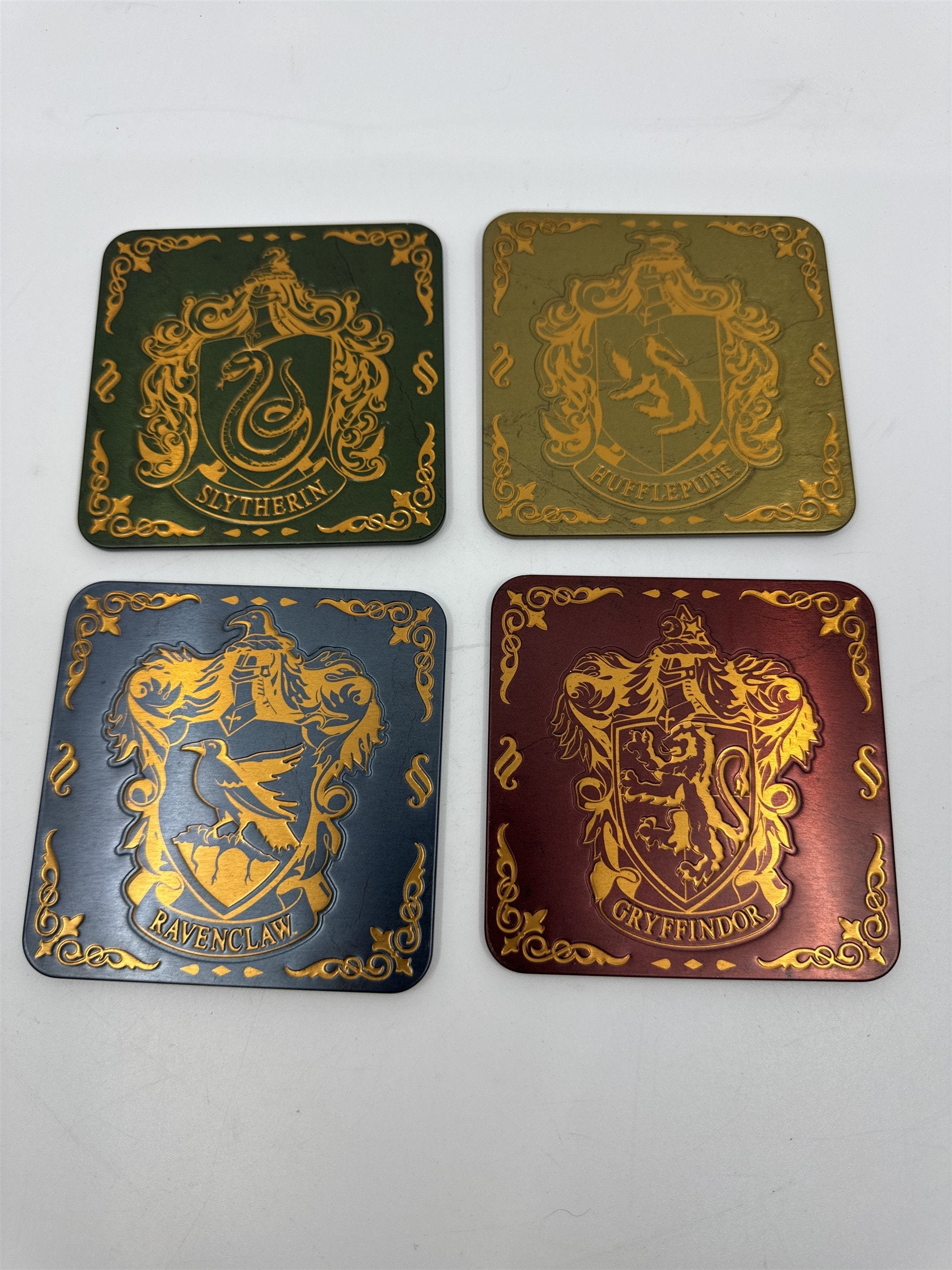 Harry Potter Hogwarts School Crest Set of 4 Metal Fronted Coasters