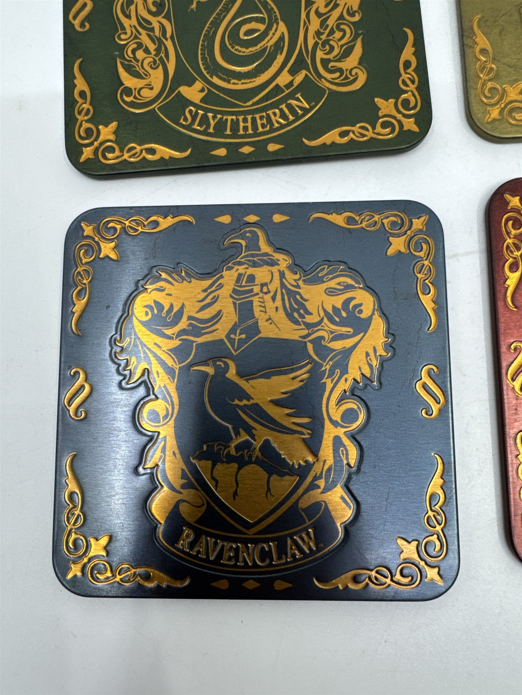 Harry Potter Hogwarts School Crest Set of 4 Metal Fronted Coasters
