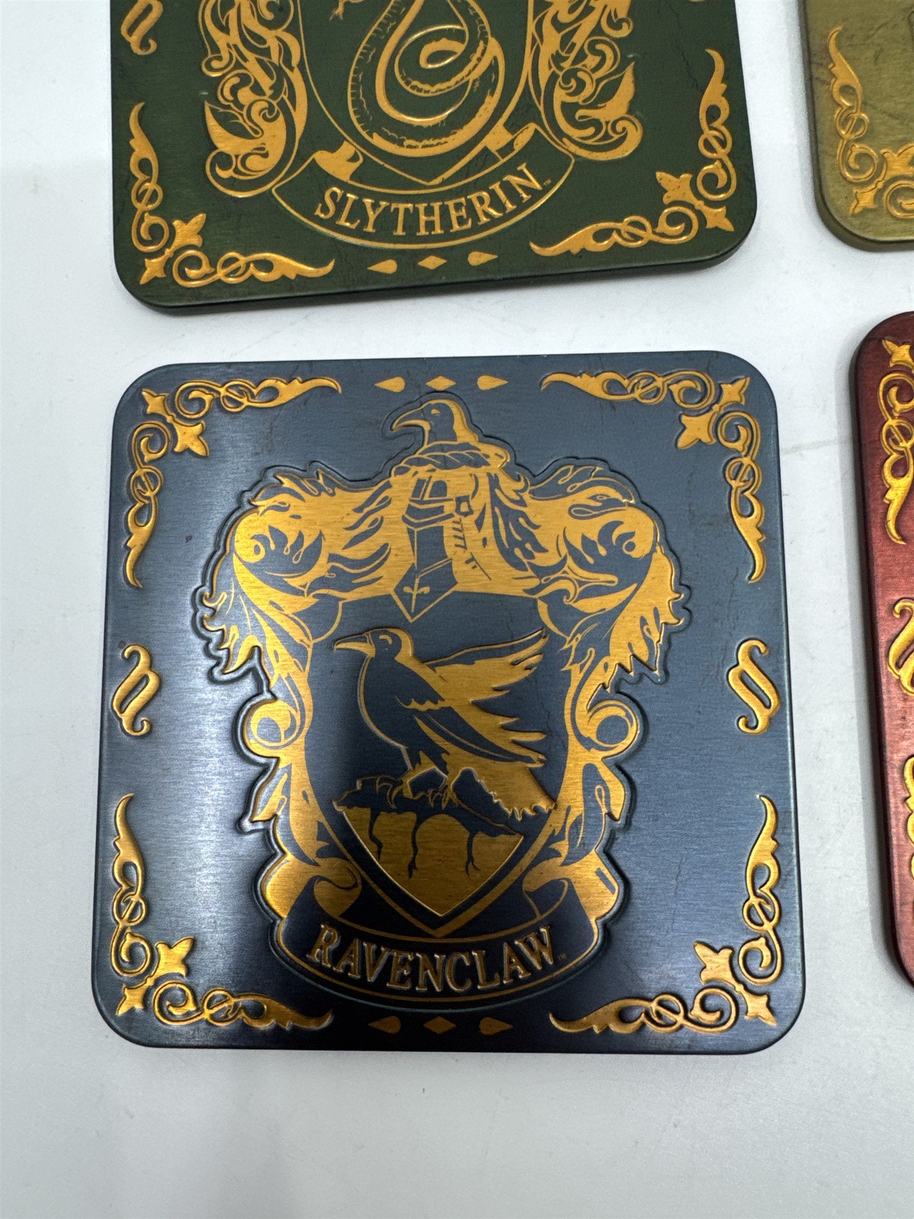Harry Potter Hogwarts School Crest Set of 4 Metal Fronted Coasters