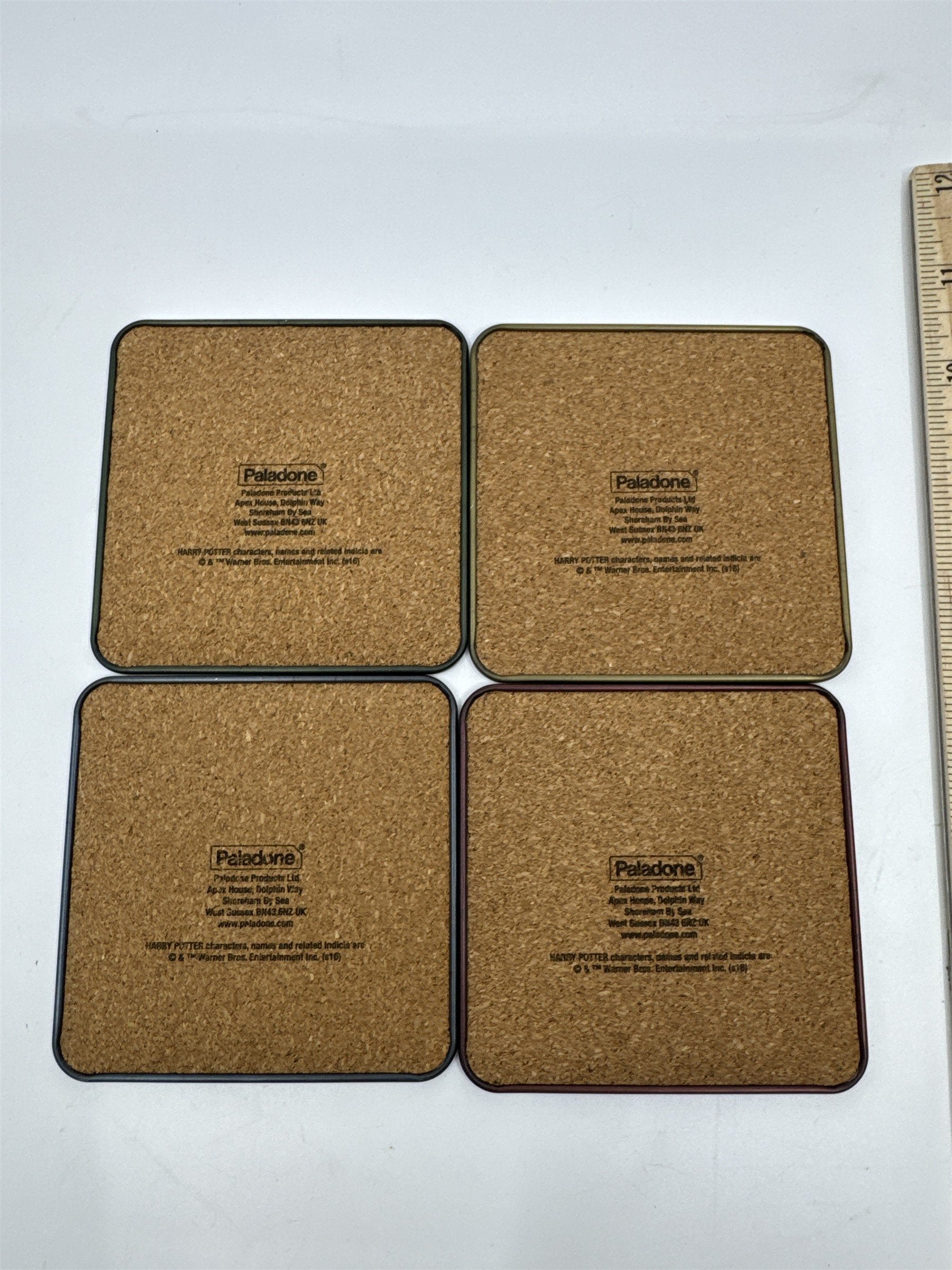 Harry Potter Hogwarts School Crest Set of 4 Metal Fronted Coasters