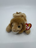 TY Beanie Baby Stuffed Animal Roary The Lion 1996