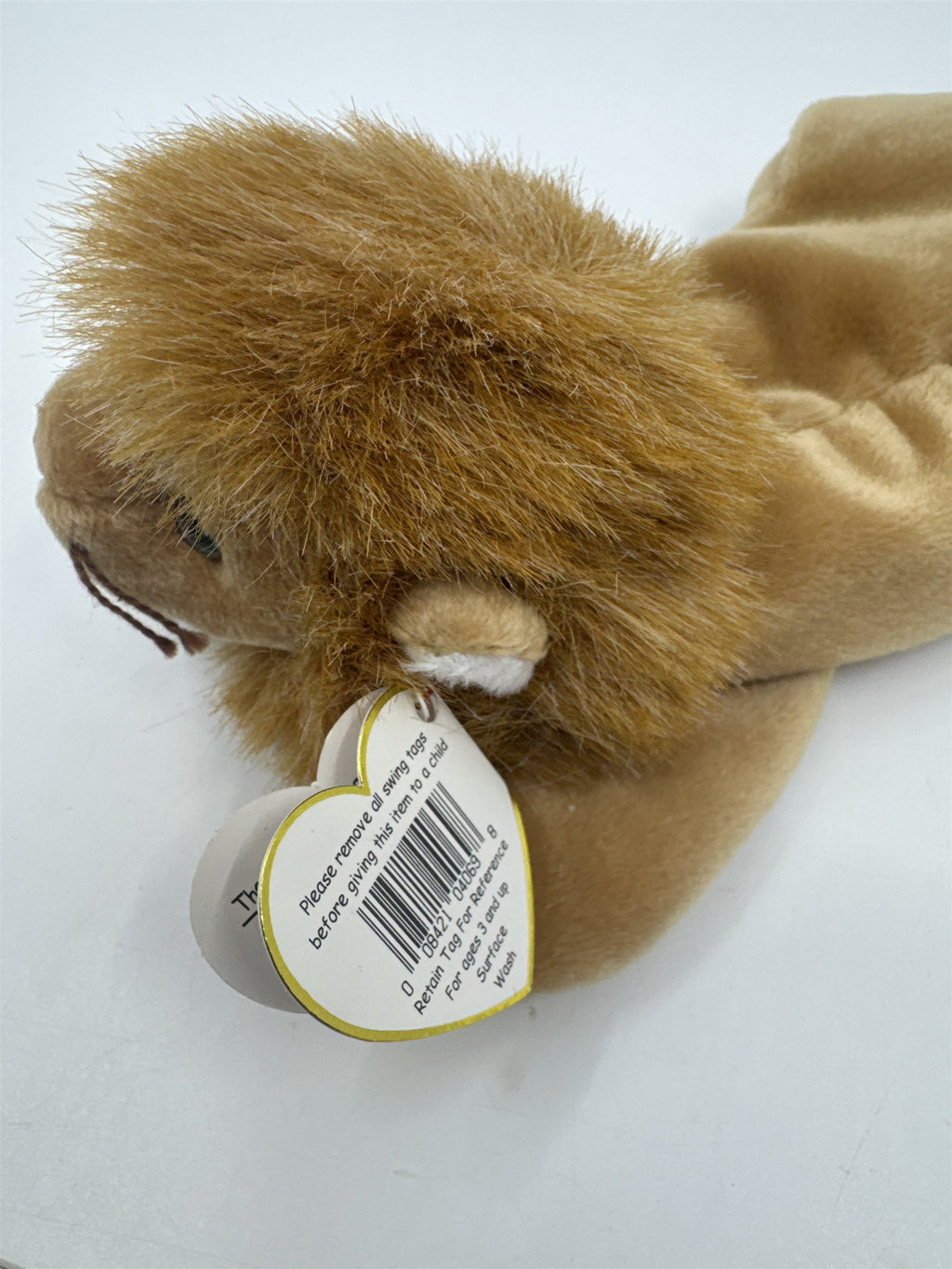 TY Beanie Baby Stuffed Animal Roary The Lion 1996