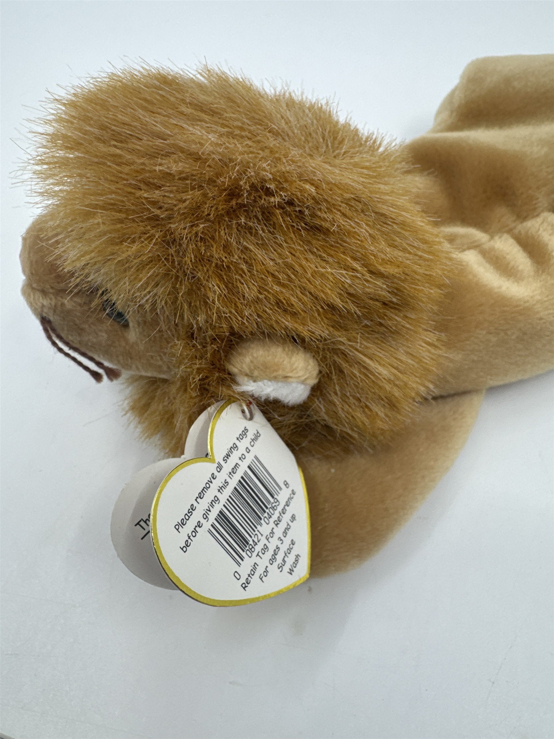 TY Beanie Baby Stuffed Animal Roary The Lion 1996