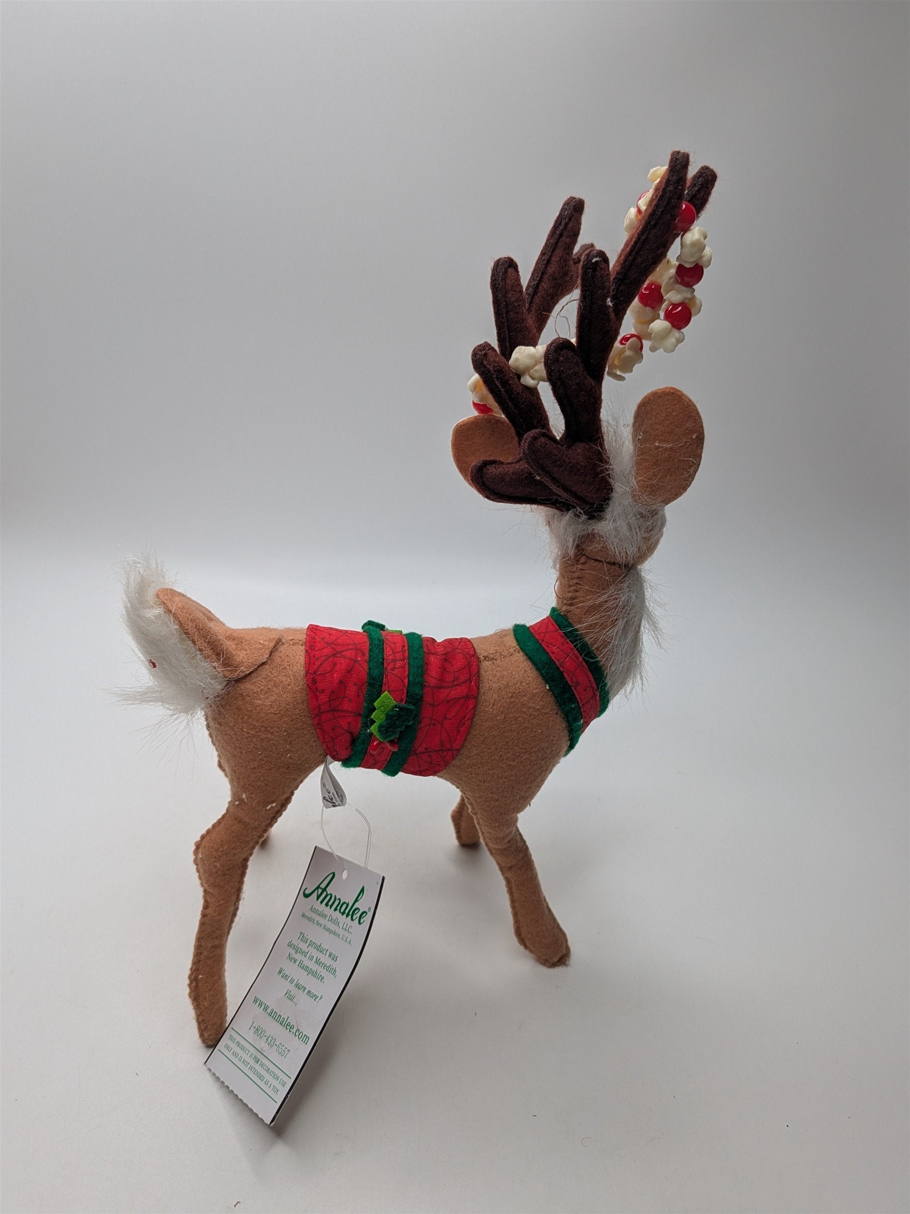 Vintage Annalee 2020 Christmas Whimsy 8" Reindeer Popcorn Cranberry Garland