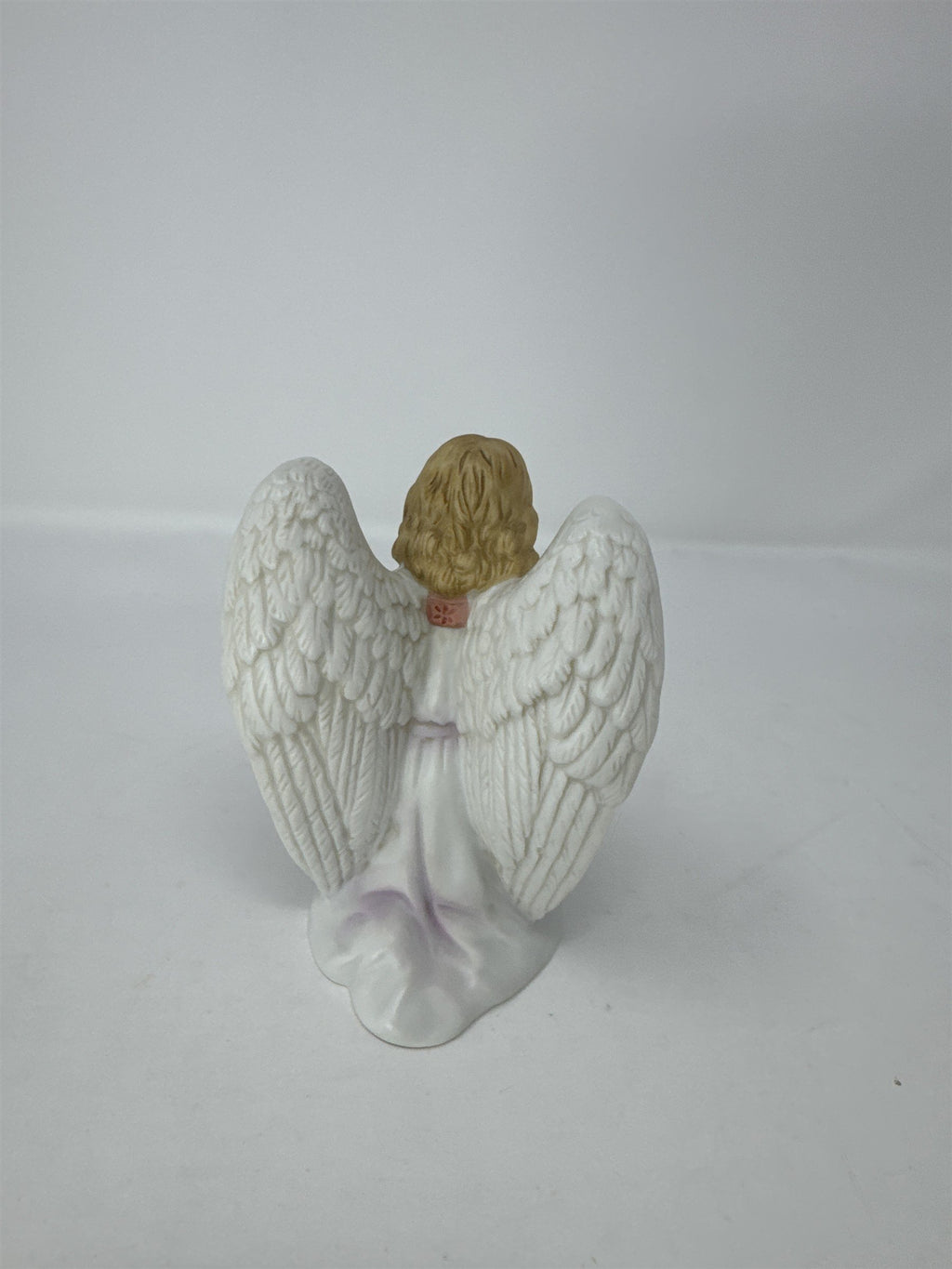 Homco Home Interiors Porcelain Angel Figurine 5606 Praying Star Pink Dress Vtg