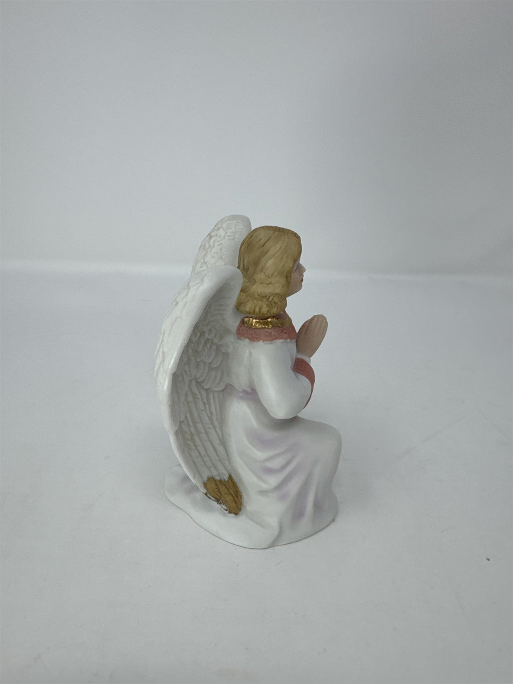 Homco Home Interiors Porcelain Angel Figurine 5606 Praying Star Pink Dress Vtg