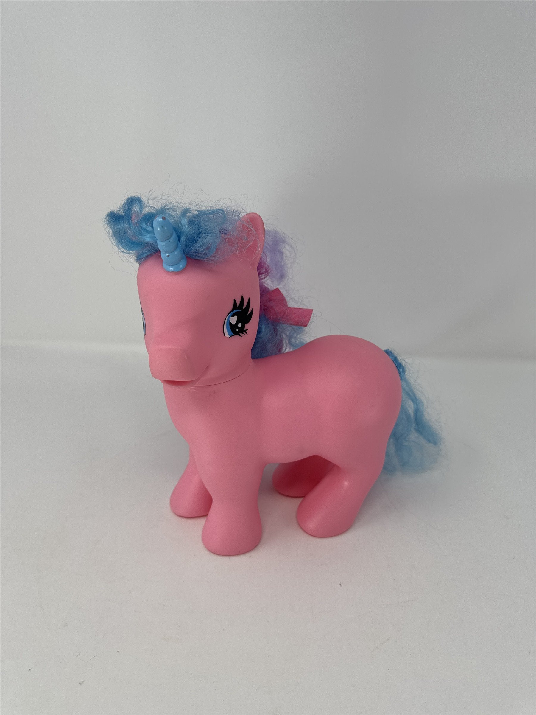 Large 9" Pink Unicorn Pony Figure Rainbow Cloud Rubber Blue Purple Hair