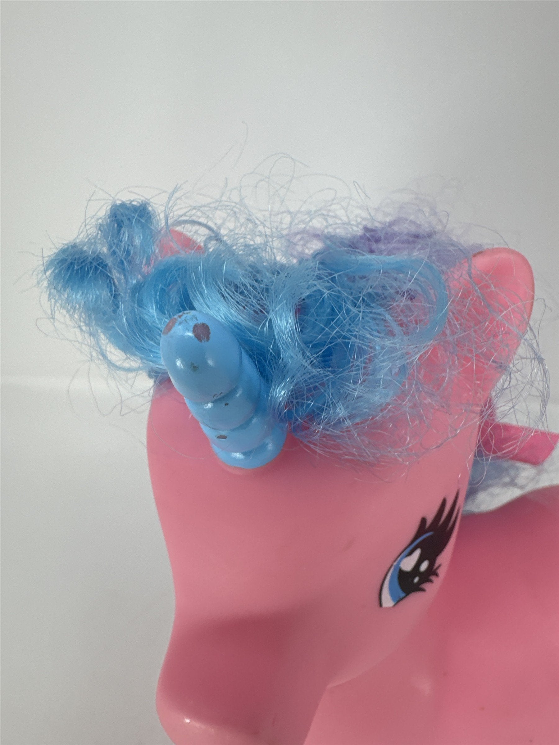 Large 9" Pink Unicorn Pony Figure Rainbow Cloud Rubber Blue Purple Hair