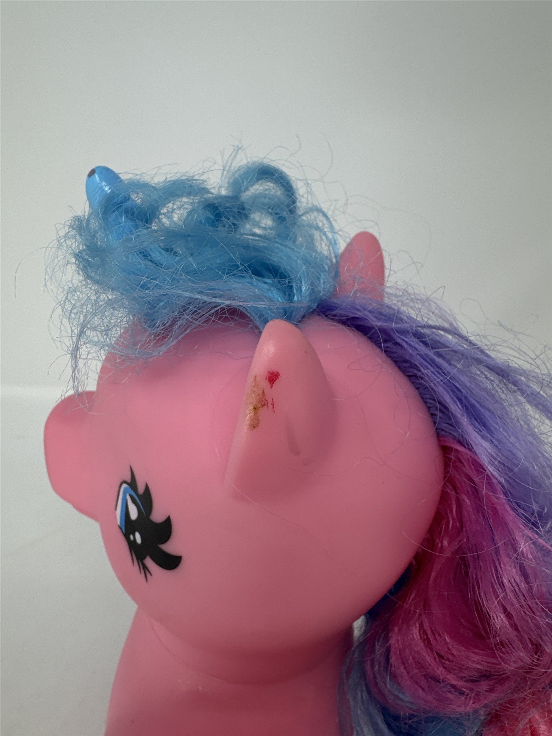 Large 9" Pink Unicorn Pony Figure Rainbow Cloud Rubber Blue Purple Hair