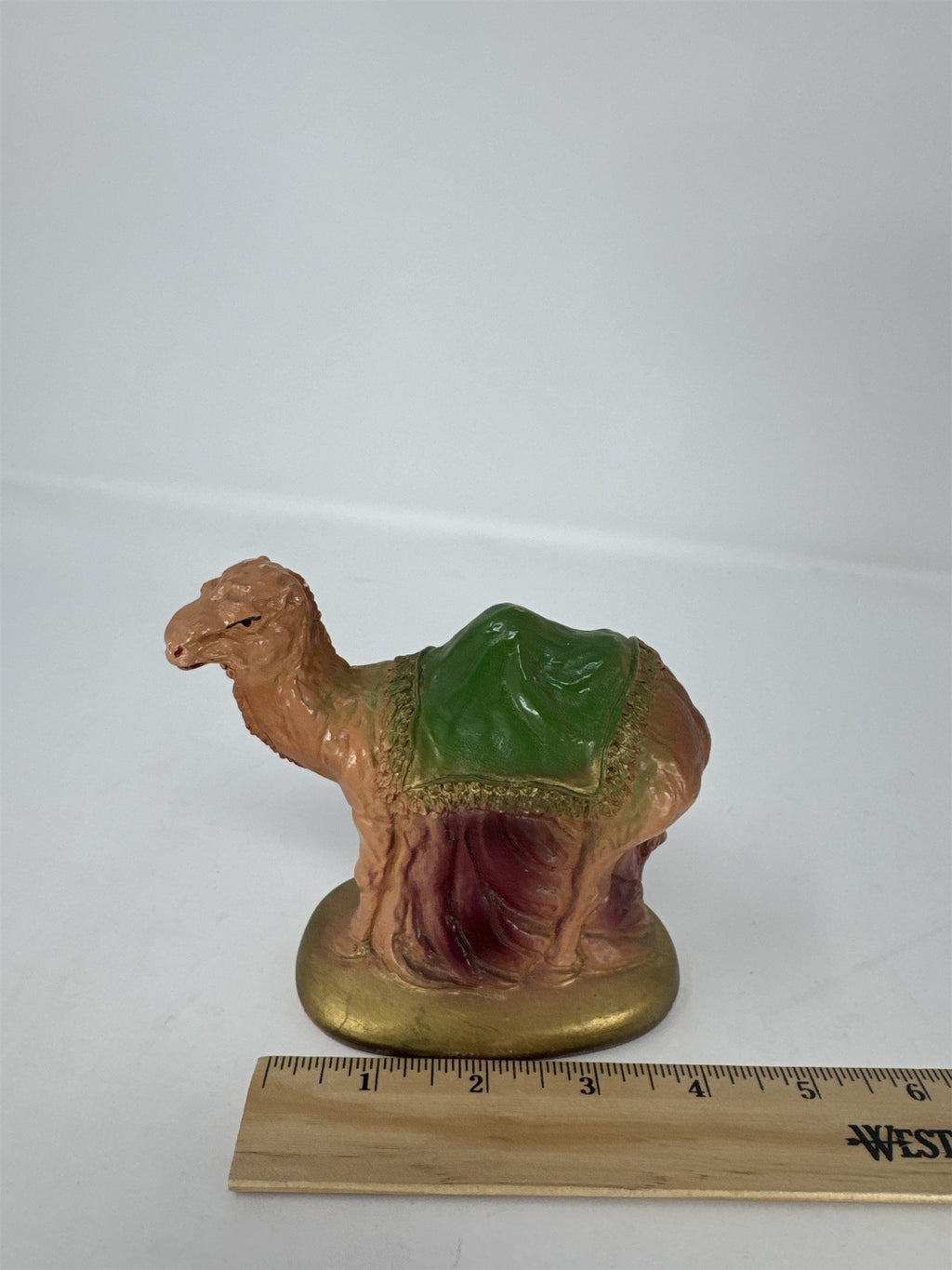 Vtg Chalk Nativity Camel Figure Scale Hand Painted Christmas