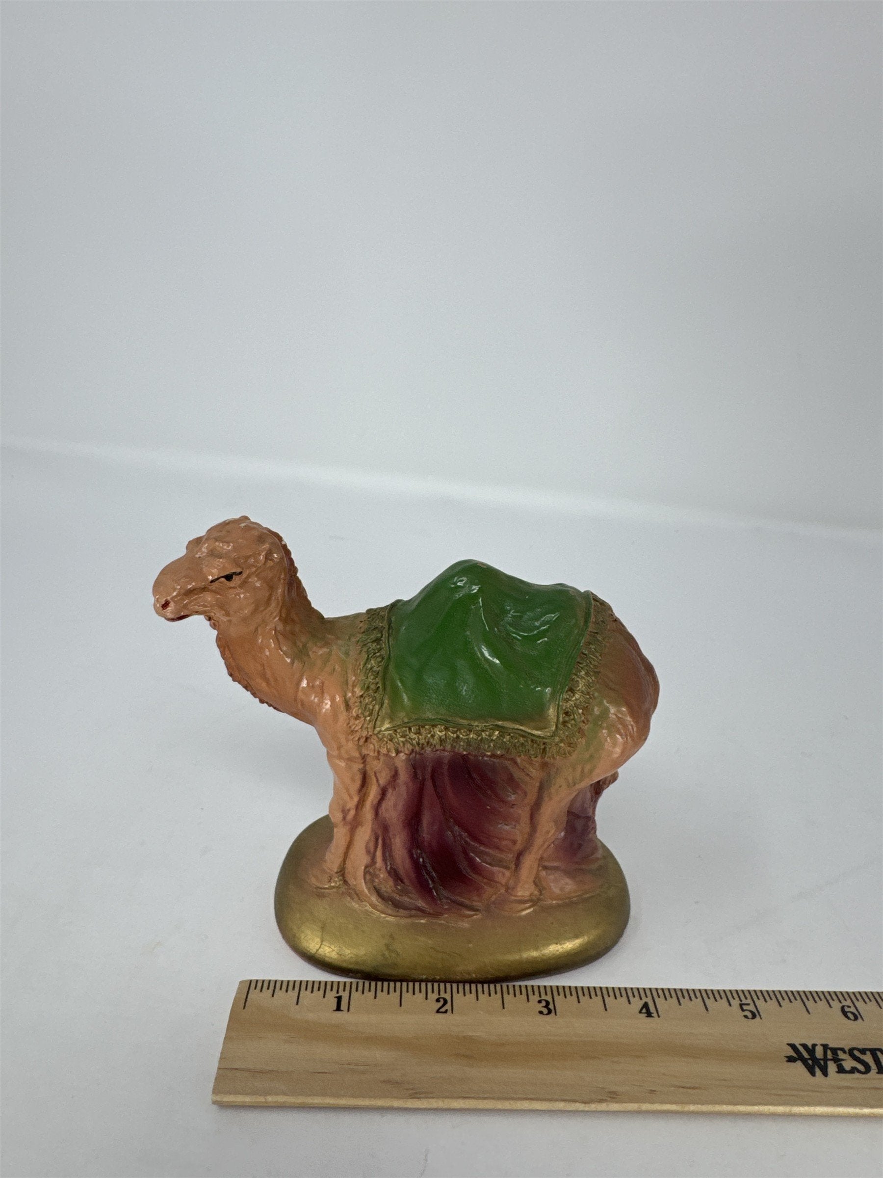 Vtg Chalk Nativity Camel Figure Scale Hand Painted Christmas