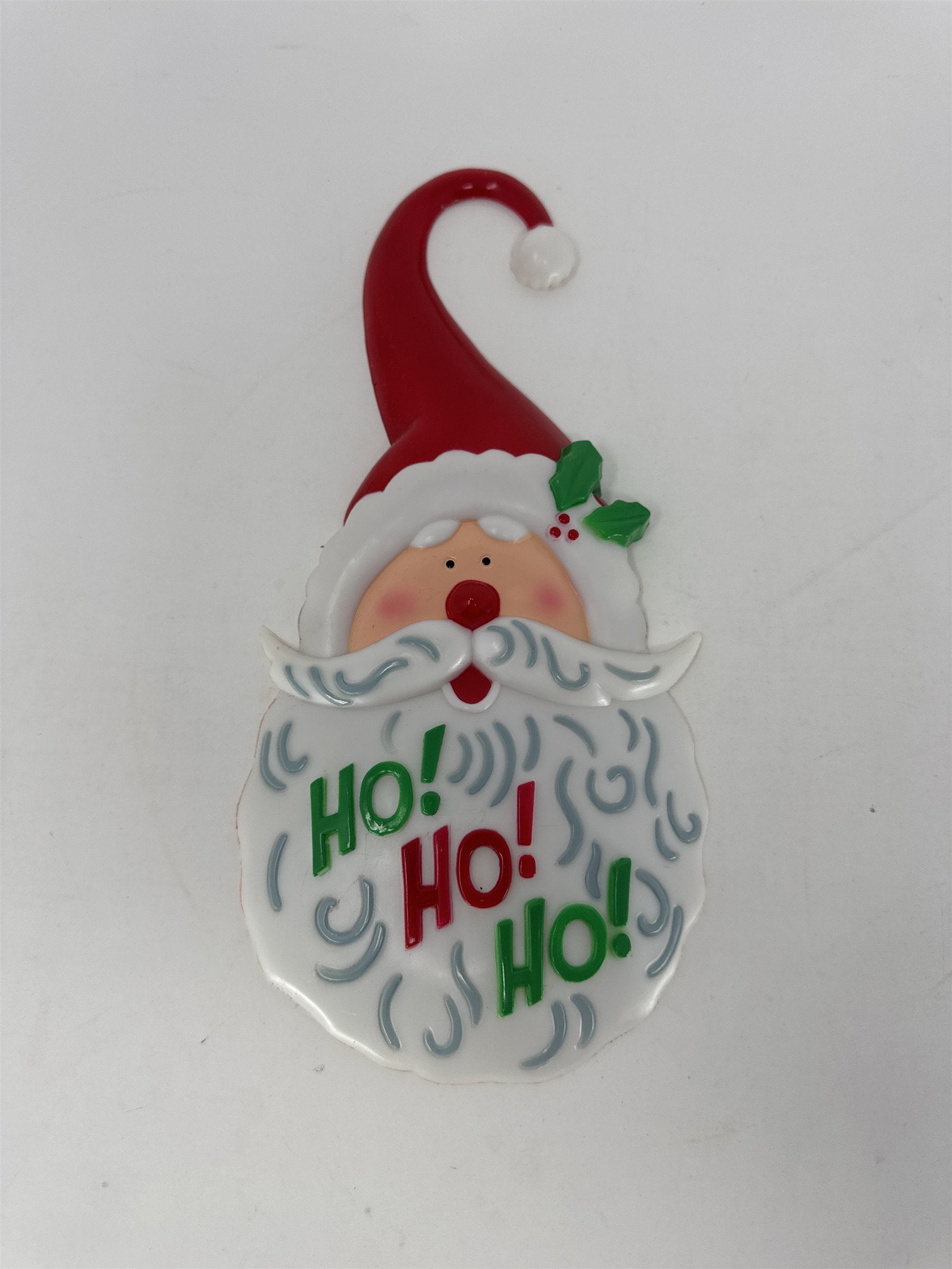 Vtg JSNY Santa Door Knob Hanger 12" Plastic Ho Ho Ho Christmas Decor Retro 80s
