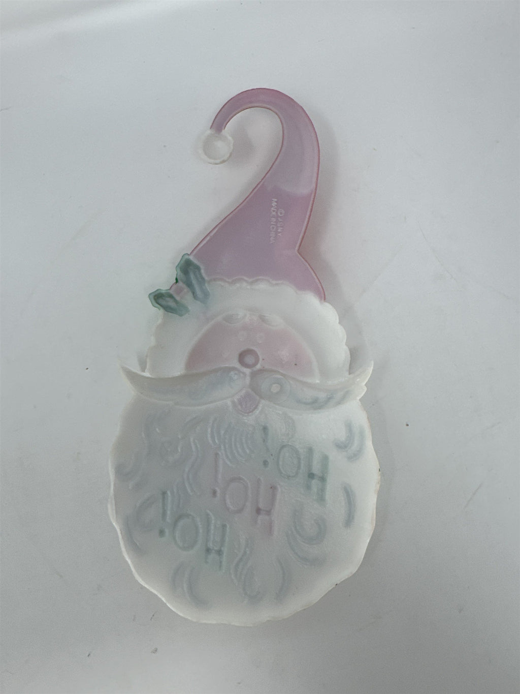 Vtg JSNY Santa Door Knob Hanger 12" Plastic Ho Ho Ho Christmas Decor Retro 80s