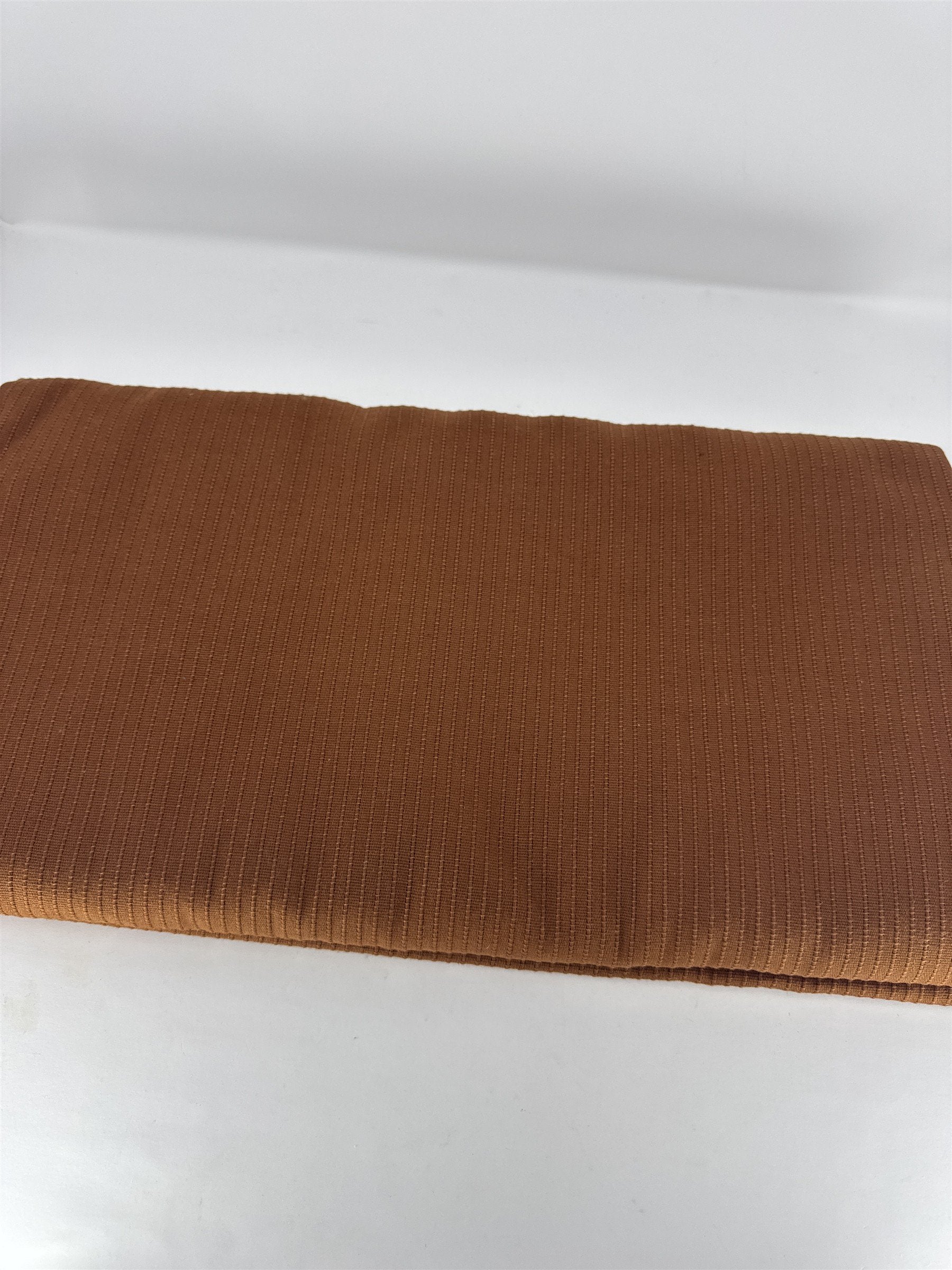 Vtg Restful Twin Bedspread Ribwoven Brown Rust Round Corners Cotton Blend USA MC