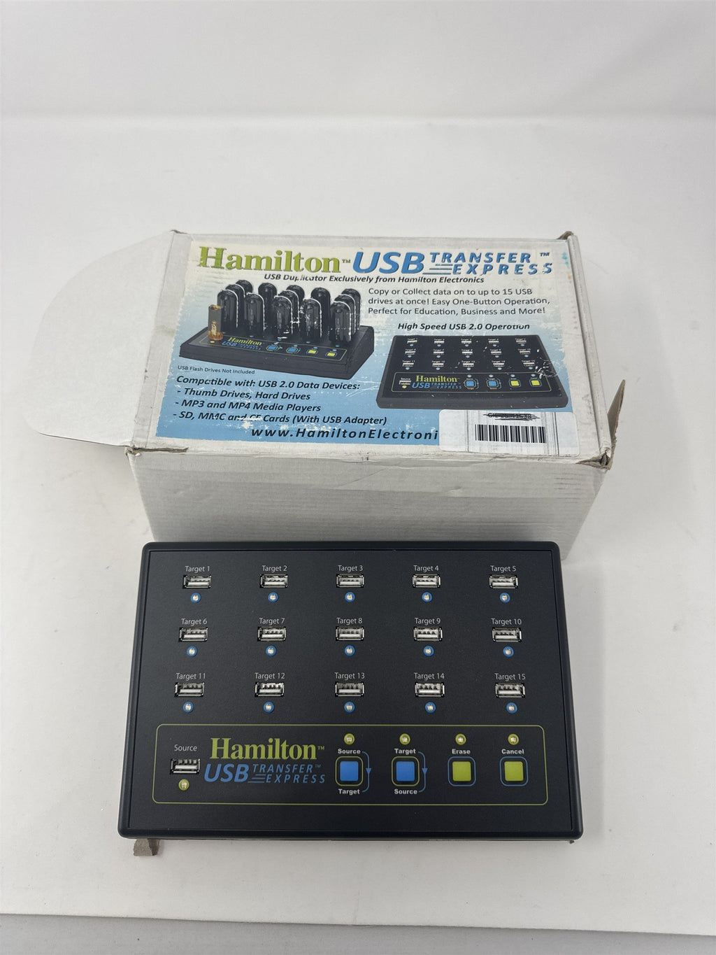 Hamilton USB Transfer Express Duplicator 1 to 15 Ports USB-TEXP Cloner & Power