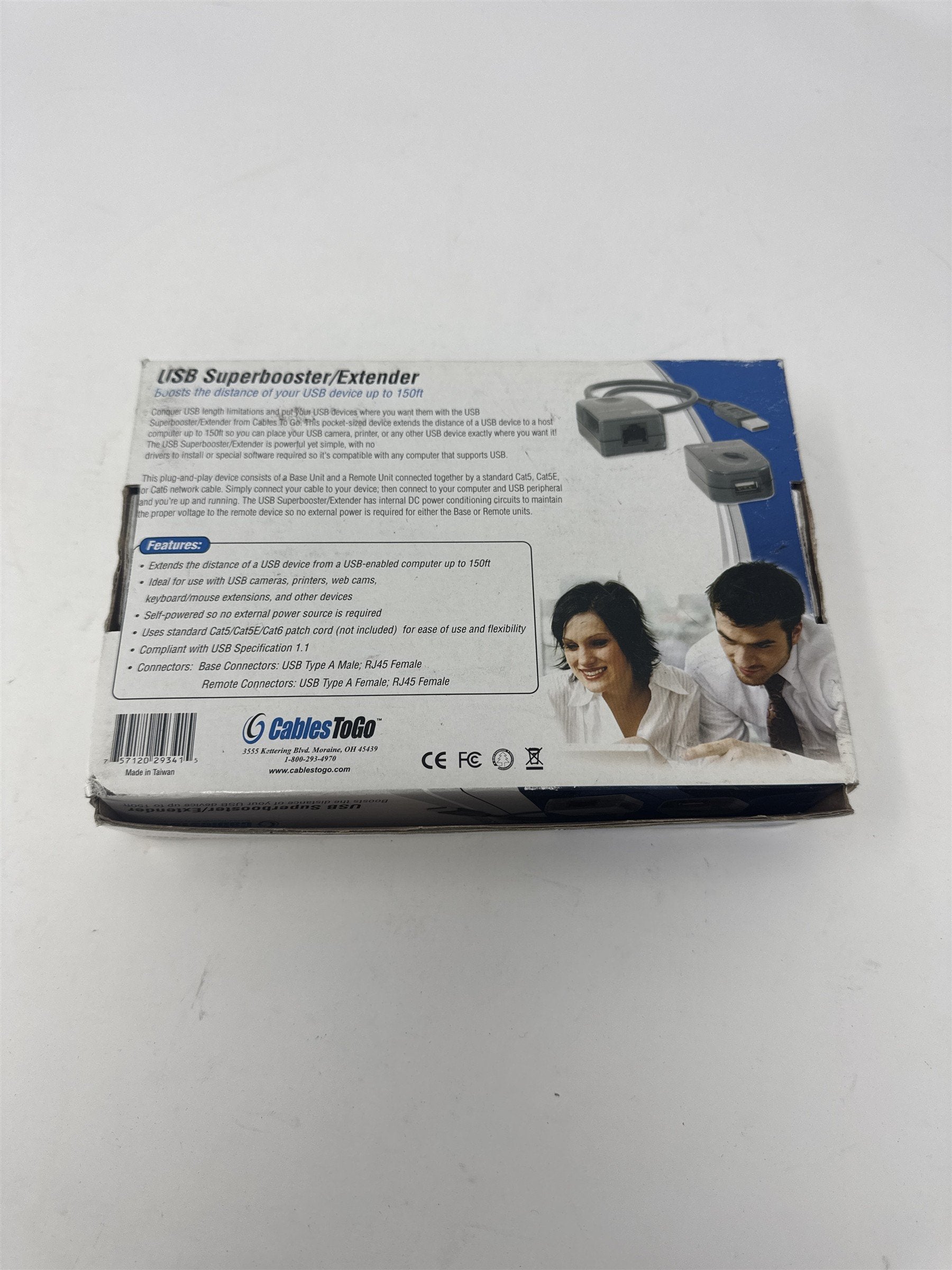 C2G 29341 USB 1.1 Superbooster Extender Kit Over Cat5 Cat6 150ft TAA Open Box
