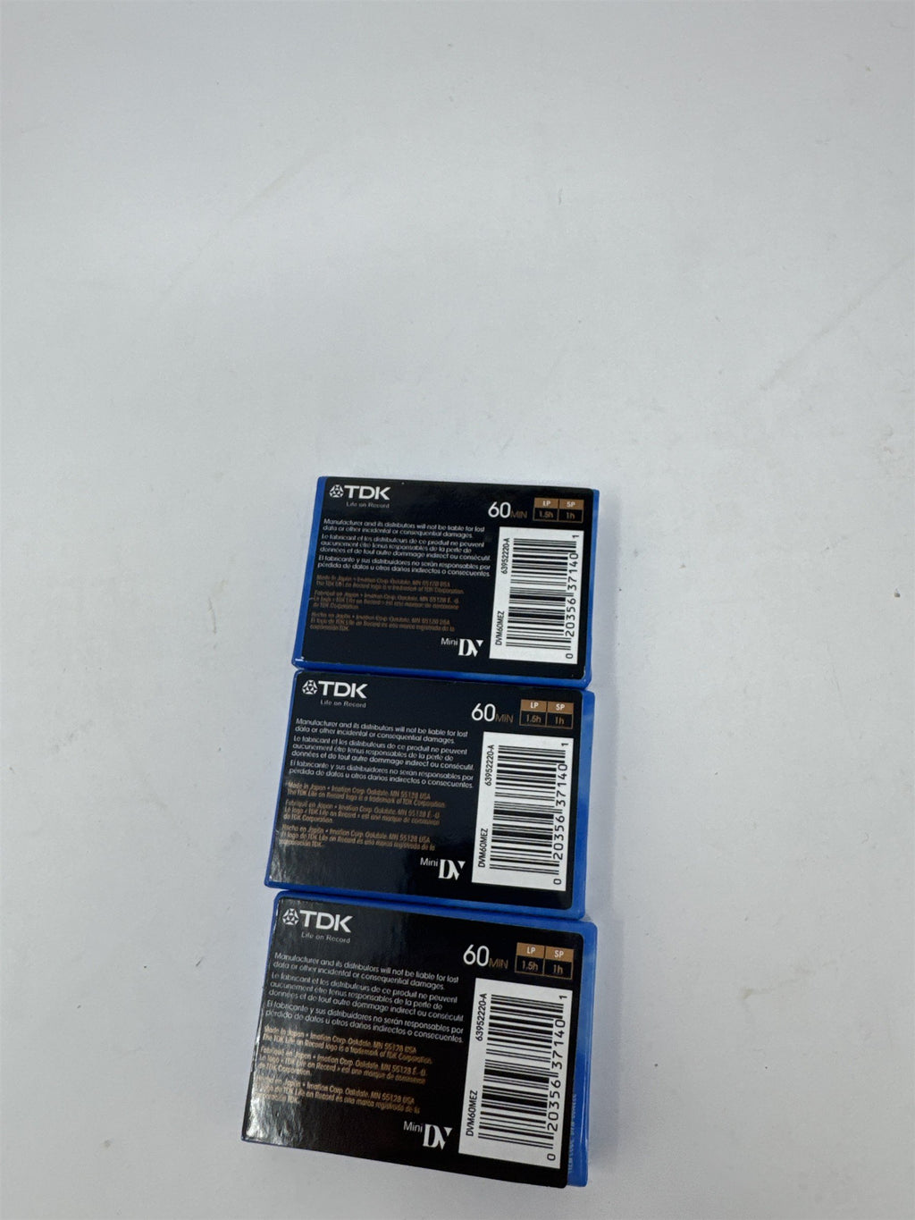 Lot of 3 TDK Mini DV 60 Min Digital Video Cassette Tapes Life on Record New Seal