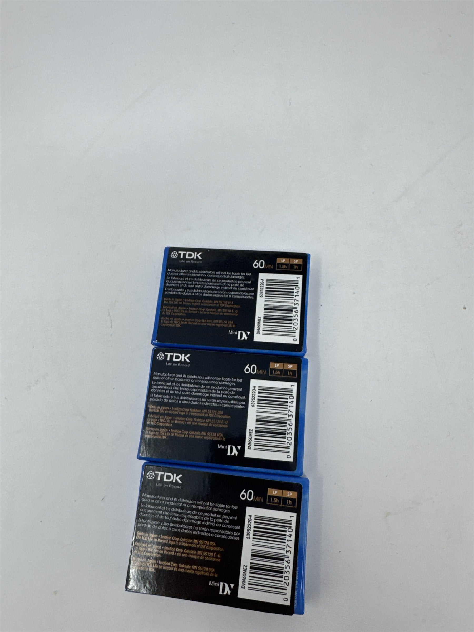 Lot of 3 TDK Mini DV 60 Min Digital Video Cassette Tapes Life on Record New Seal