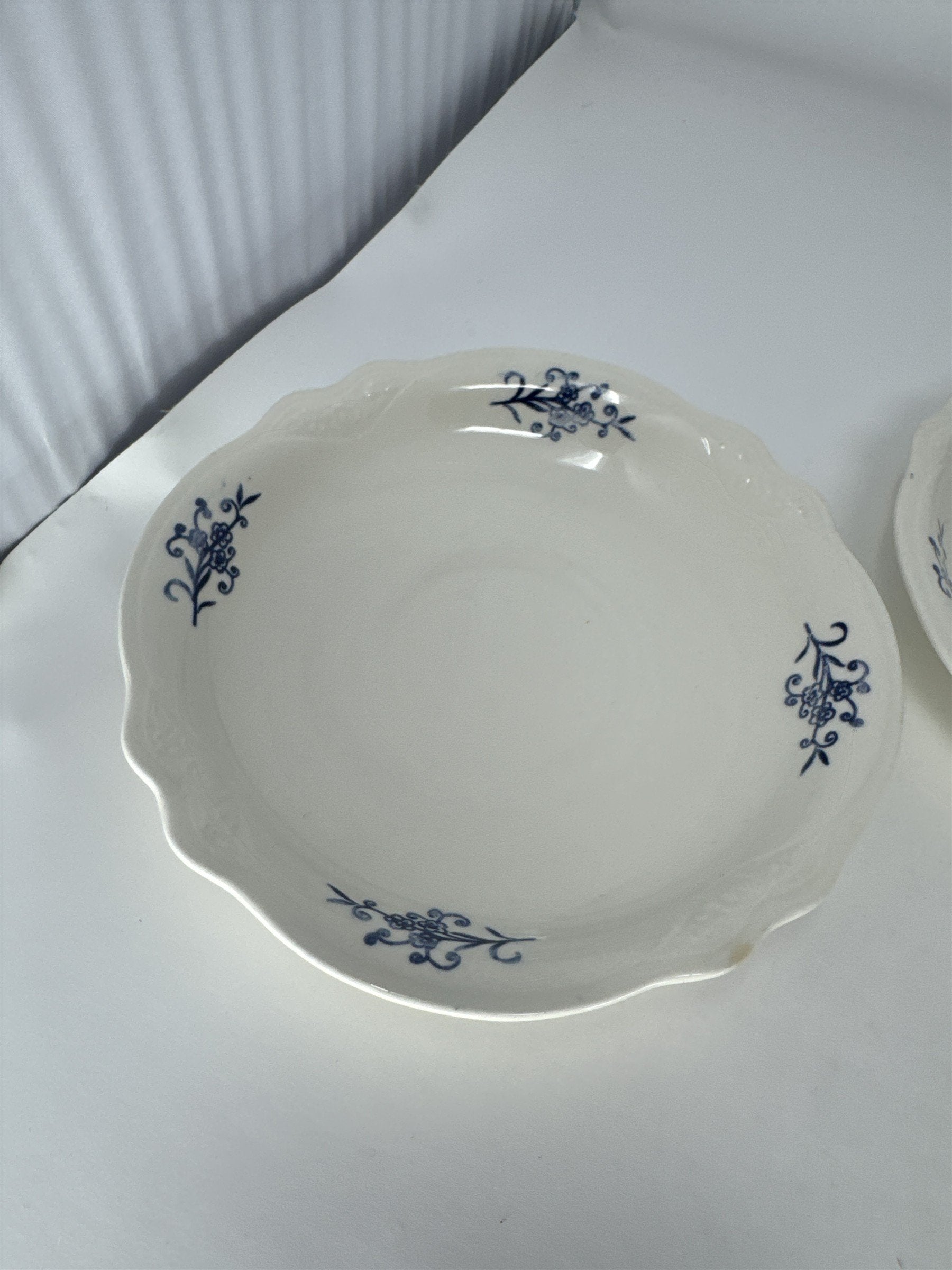 Set of 4 Vtg Homer Laughlin Virginia Rose Imperial Blue Saucer Plates USA 1962