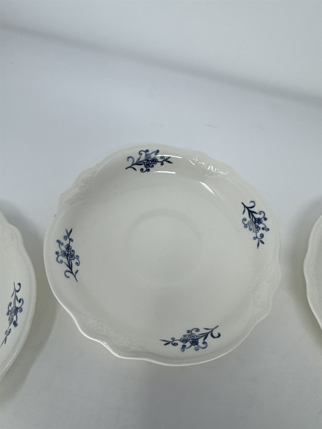 Set of 4 Vtg Homer Laughlin Virginia Rose Imperial Blue Saucer Plates USA 1962