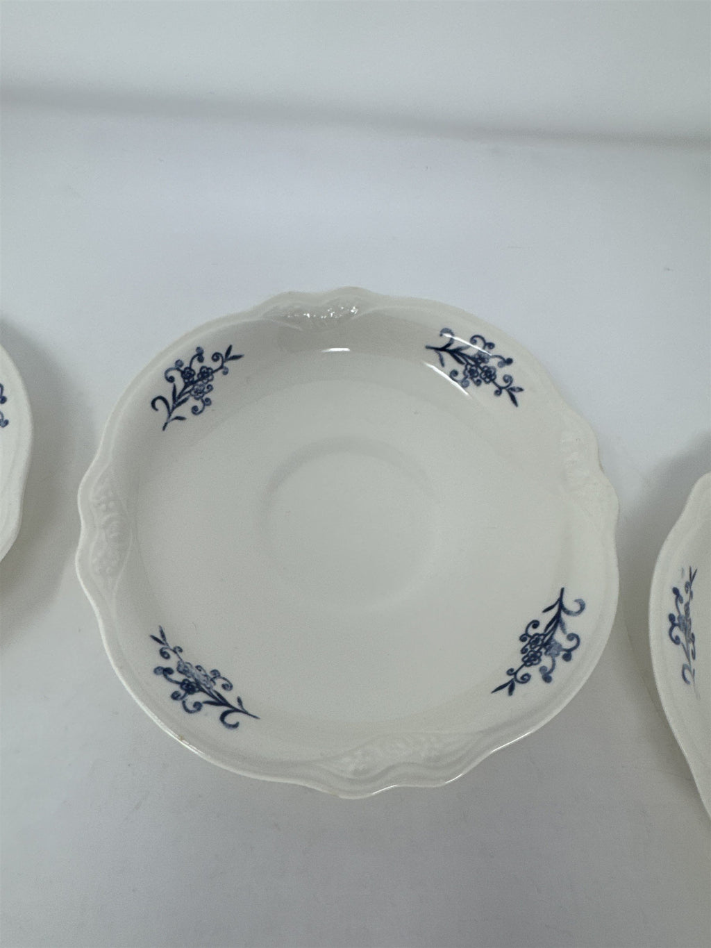 Set of 4 Vtg Homer Laughlin Virginia Rose Imperial Blue Saucer Plates USA 1962