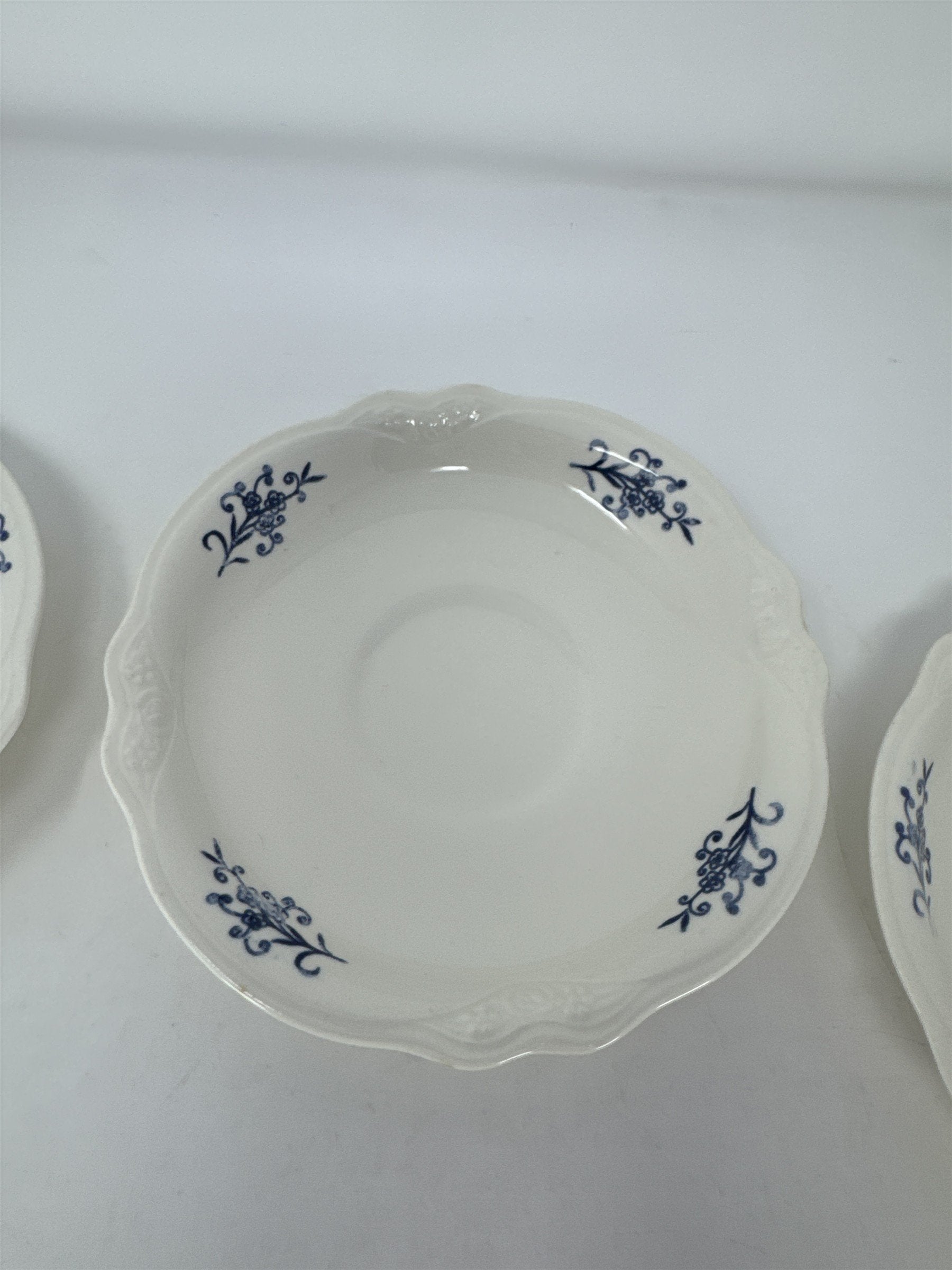 Set of 4 Vtg Homer Laughlin Virginia Rose Imperial Blue Saucer Plates USA 1962