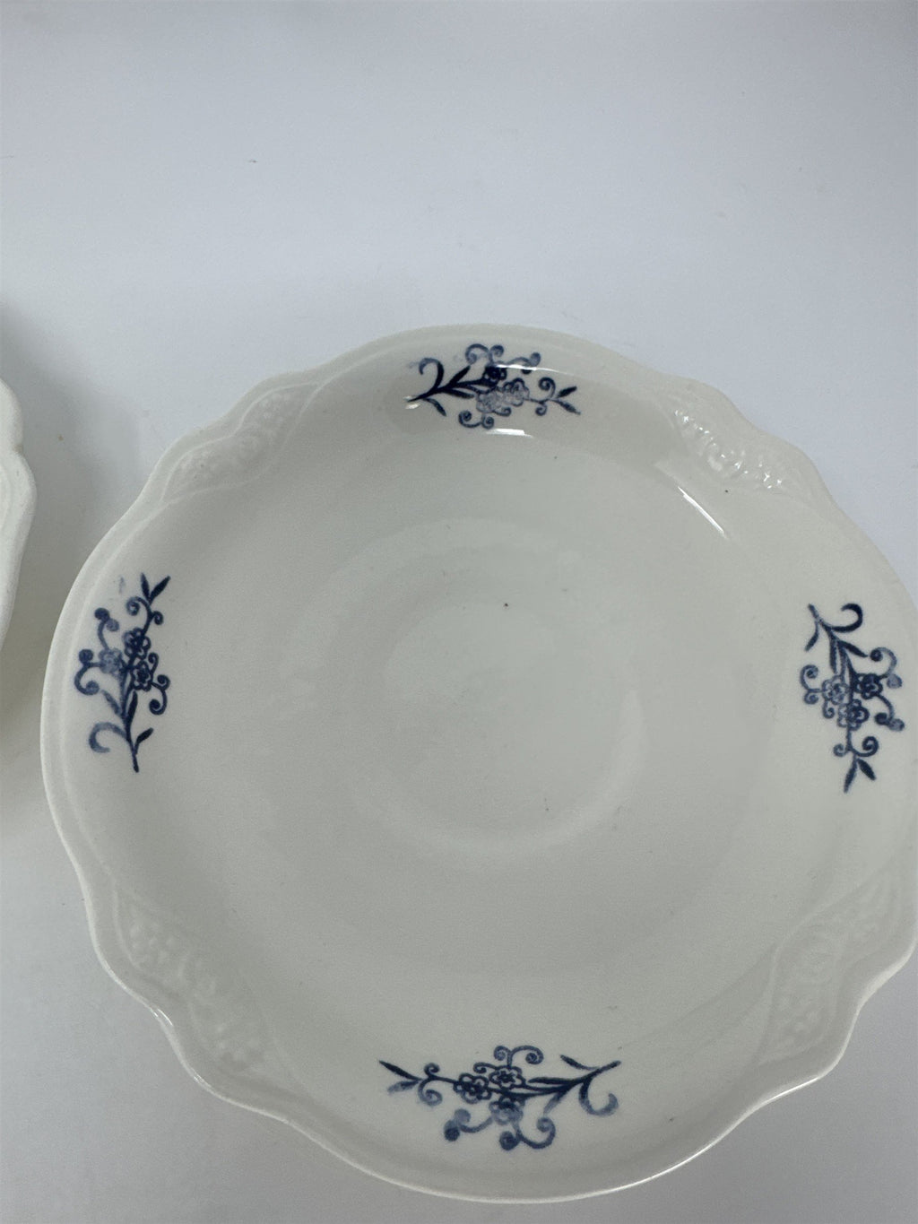 Set of 4 Vtg Homer Laughlin Virginia Rose Imperial Blue Saucer Plates USA 1962