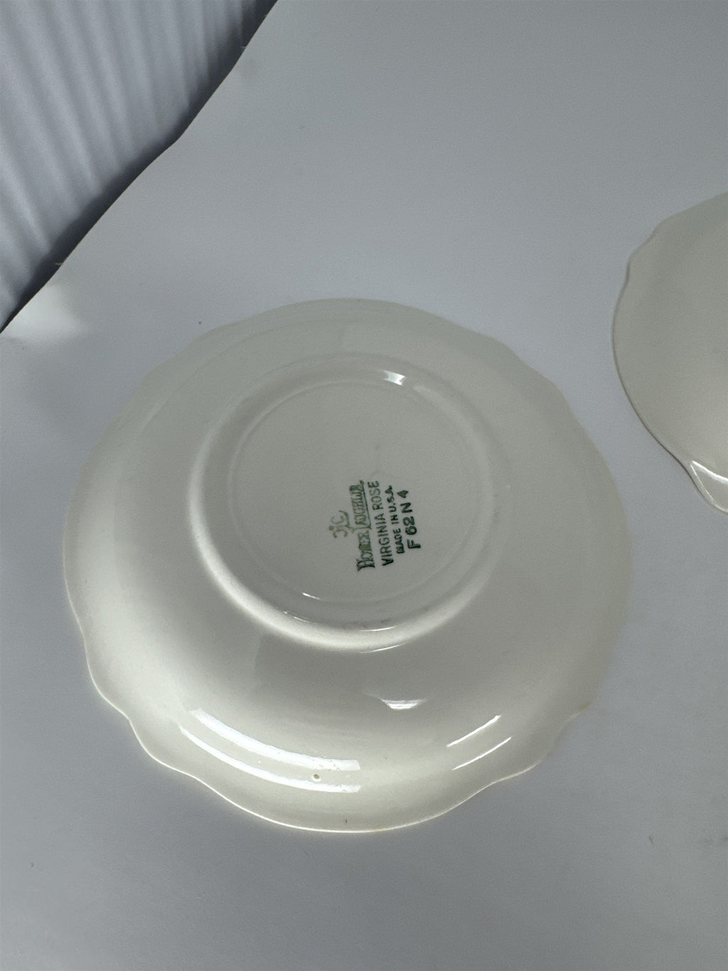 Set of 4 Vtg Homer Laughlin Virginia Rose Imperial Blue Saucer Plates USA 1962
