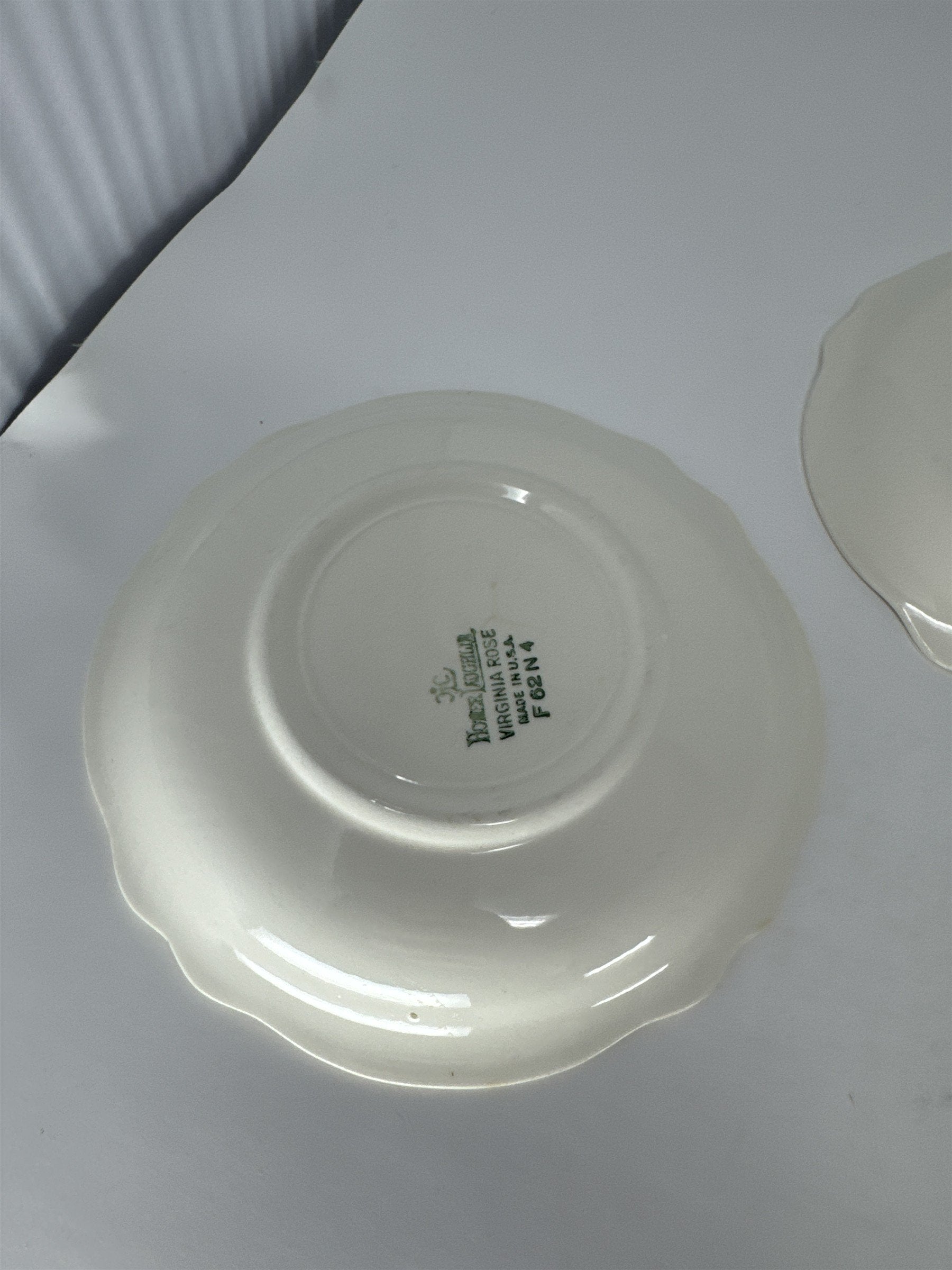 Set of 4 Vtg Homer Laughlin Virginia Rose Imperial Blue Saucer Plates USA 1962