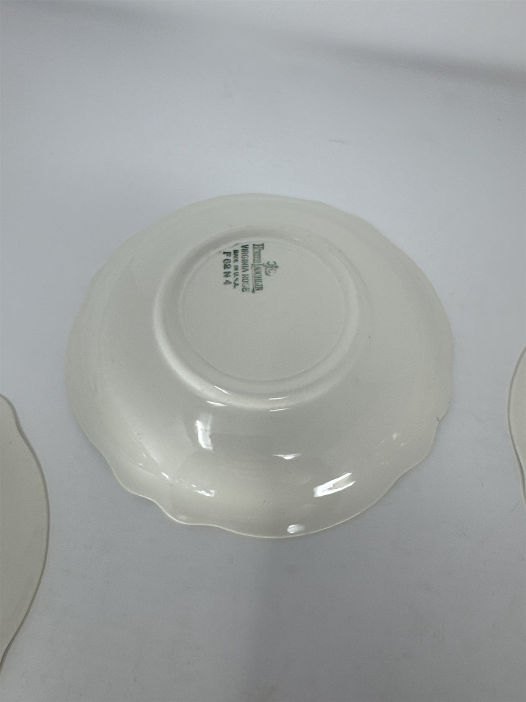 Set of 4 Vtg Homer Laughlin Virginia Rose Imperial Blue Saucer Plates USA 1962