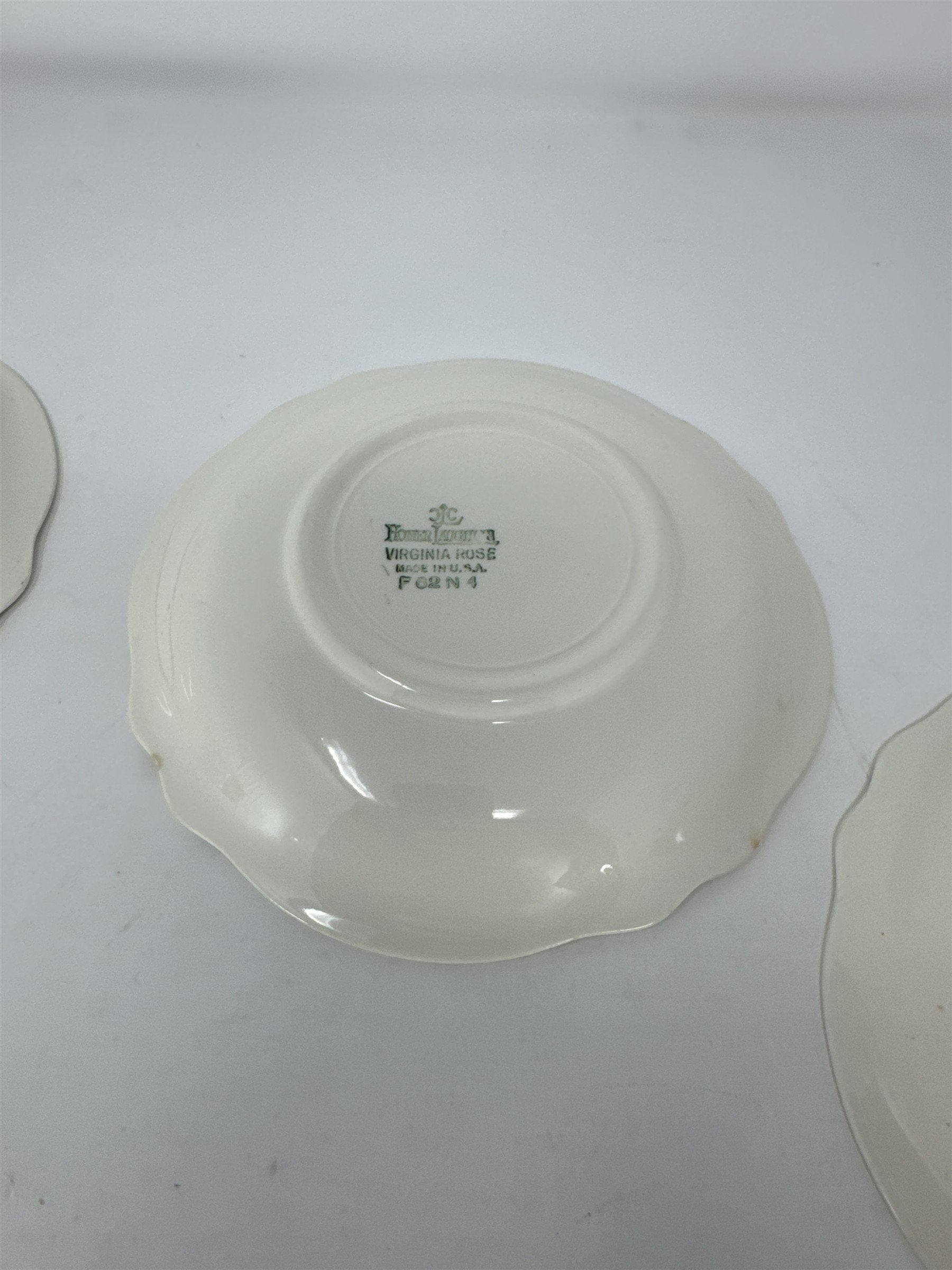 Set of 4 Vtg Homer Laughlin Virginia Rose Imperial Blue Saucer Plates USA 1962