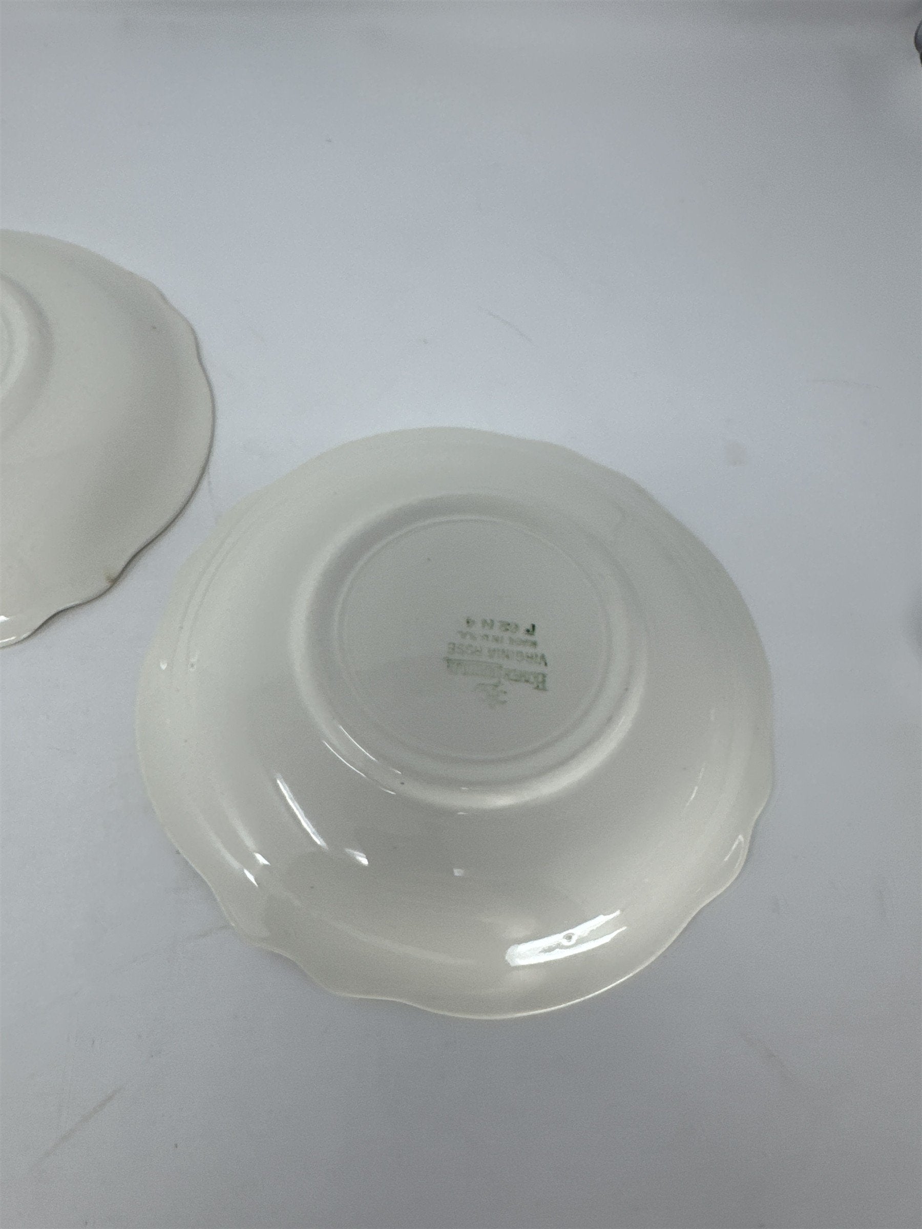 Set of 4 Vtg Homer Laughlin Virginia Rose Imperial Blue Saucer Plates USA 1962