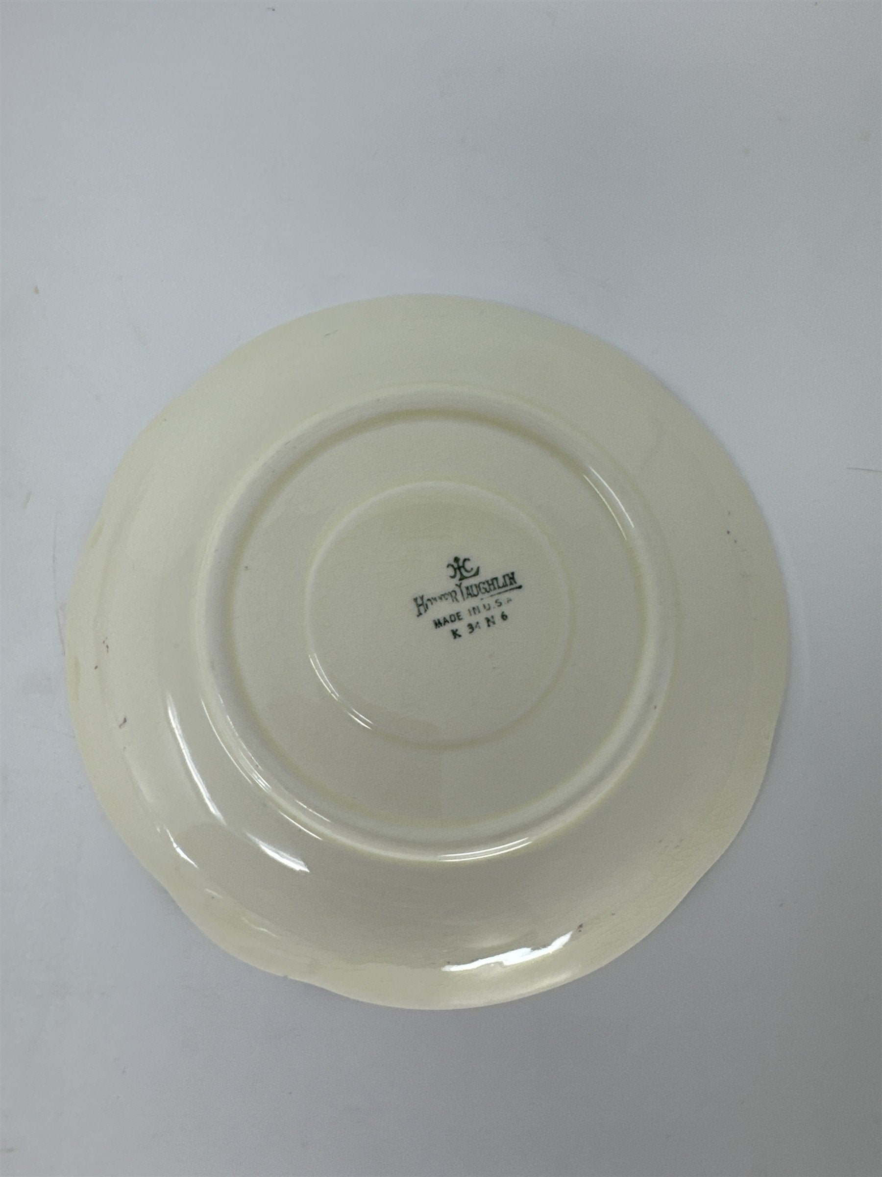 Set of 5 Vtg Homer Laughlin Virginia Rose Saucer Plates Gold Trim USA MCM