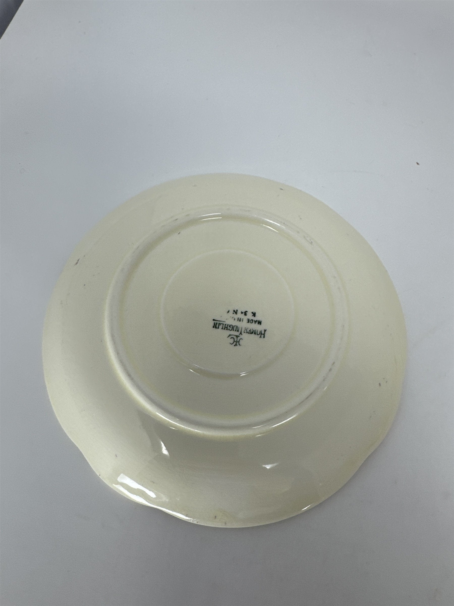 Set of 5 Vtg Homer Laughlin Virginia Rose Saucer Plates Gold Trim USA MCM