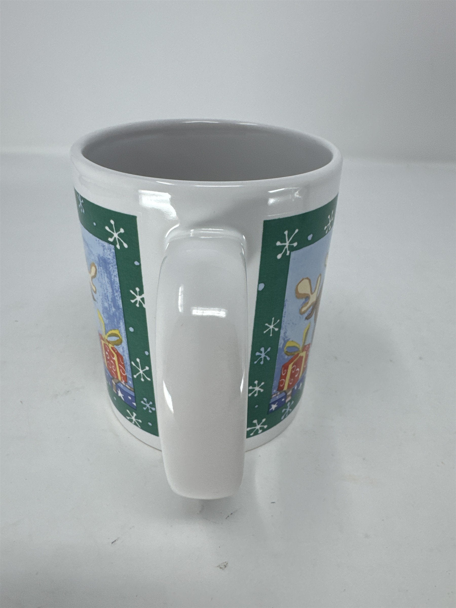 Christmas Coffee Mug Santa Reindeer Snowman Holiday Cocoa Cup Vintage Style