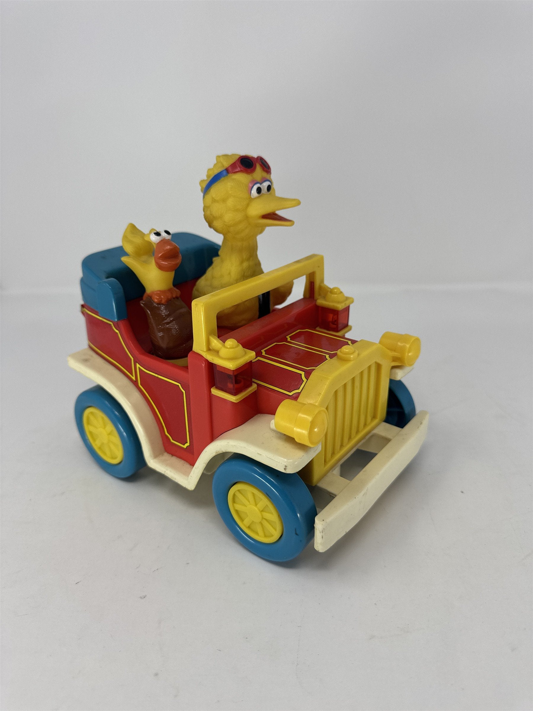 Vintage 1988 Illco Sesame Street Big Bird & Little Bird Bumper Car Toy Untested