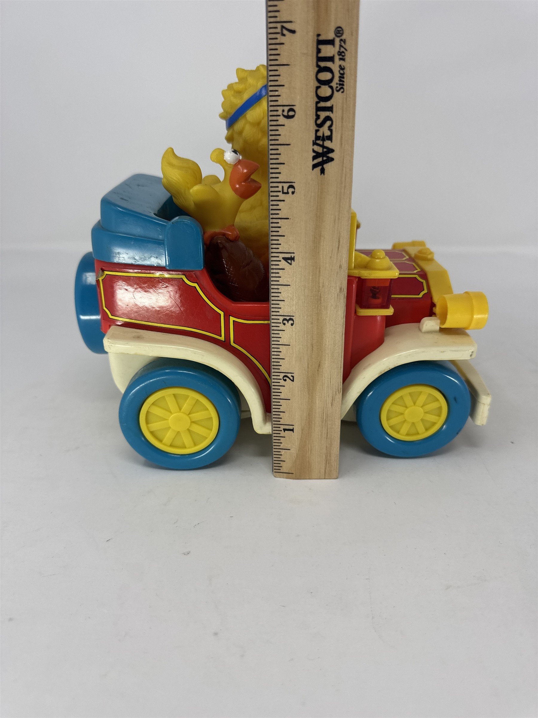 Vintage 1988 Illco Sesame Street Big Bird & Little Bird Bumper Car Toy Untested