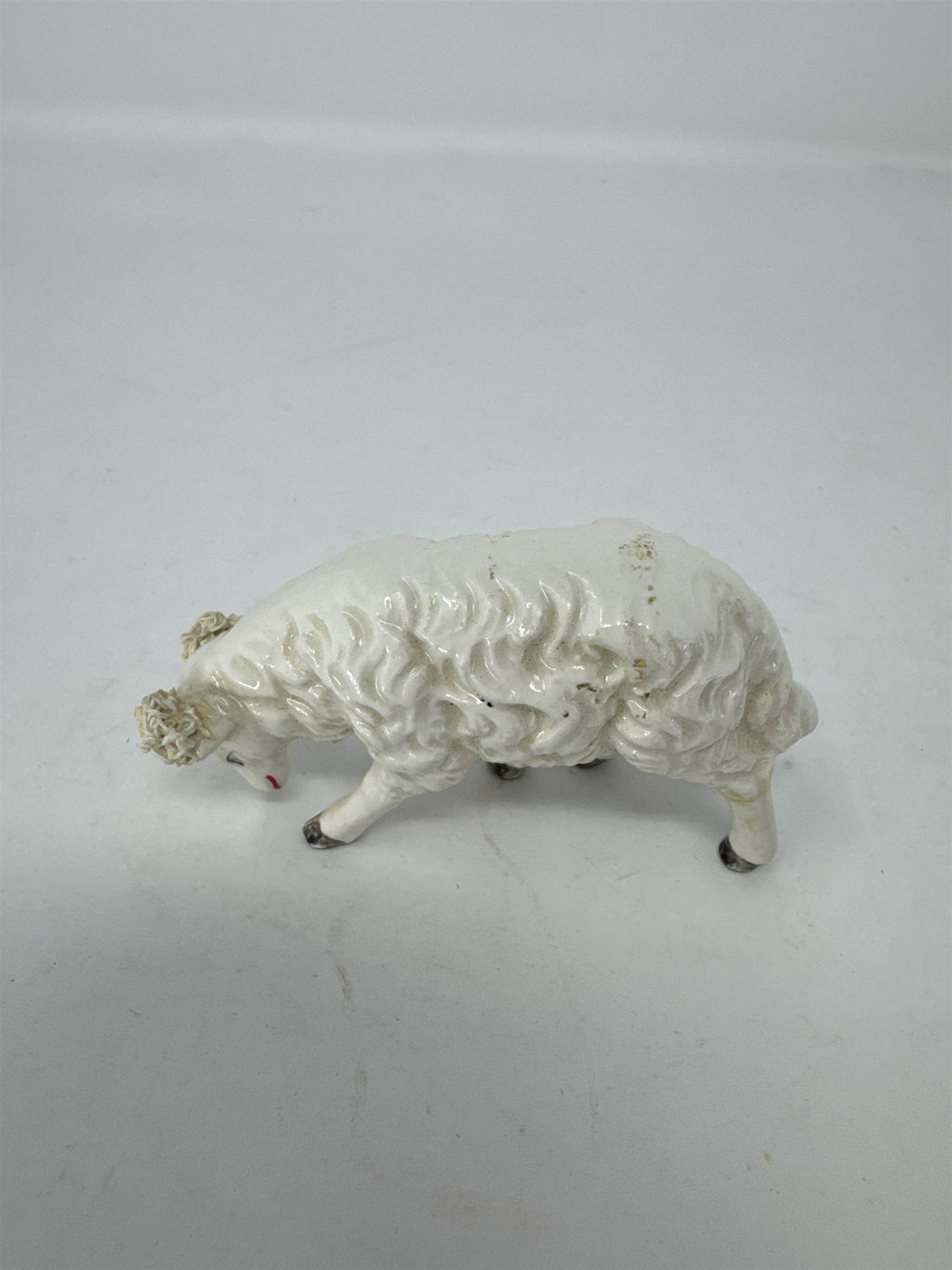Vintage Hand Painted Porcelain Sheep Figurine Miniature Village Farm