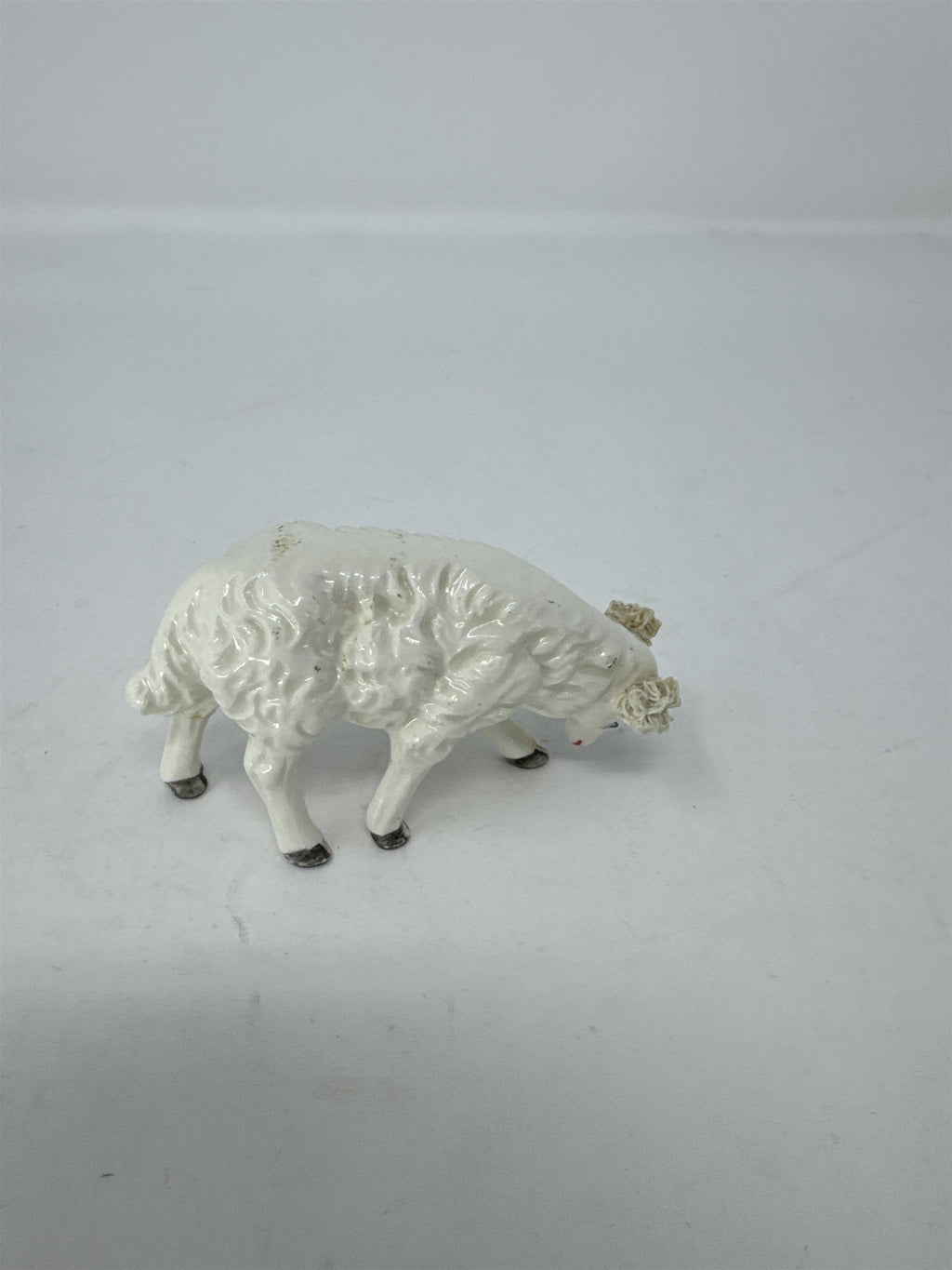 Vintage Hand Painted Porcelain Sheep Figurine Miniature Village Farm