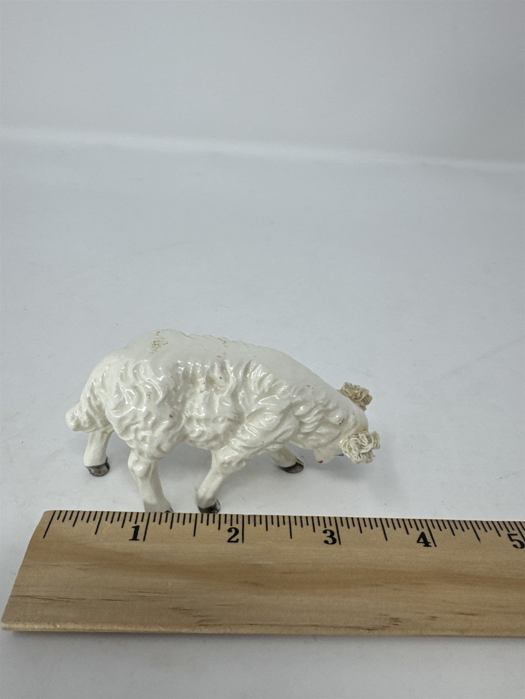 Vintage Hand Painted Porcelain Sheep Figurine Miniature Village Farm