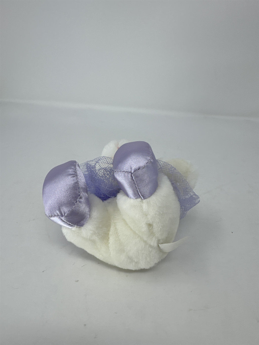 White Bunny Rabbit Ballerina Plush Purple Tutu Satin Slippers Small Stuffed