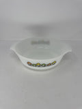 Vtg Fire-King Meadow Green 1.5 Qt Round Casserole Dish Anchor Hocking Milk Glass