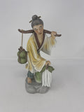 Vtg Yamakuni Japan Porcelain Figurine Hand Painted Asian Farmer Carrying Harvest