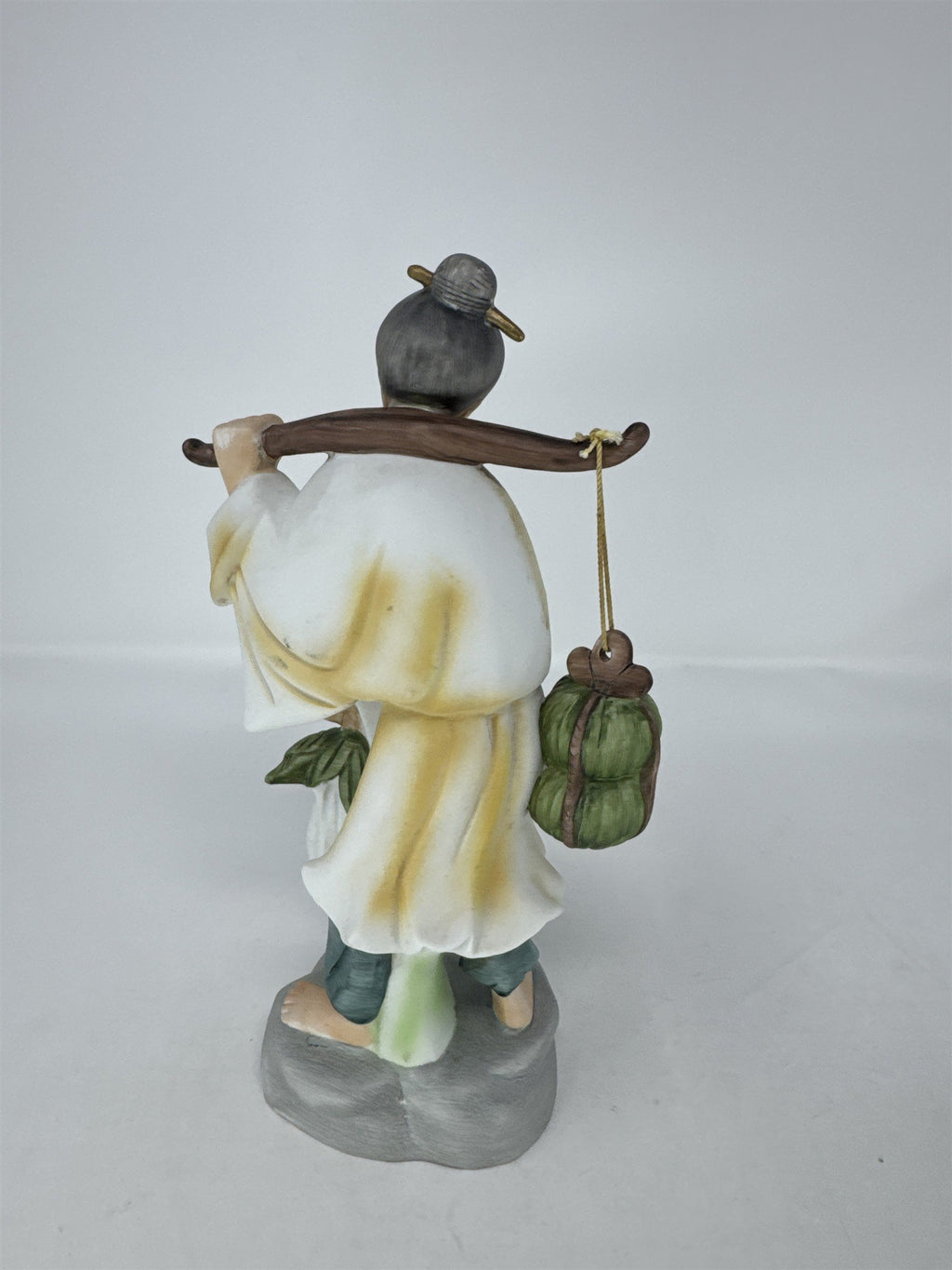 Vtg Yamakuni Japan Porcelain Figurine Hand Painted Asian Farmer Carrying Harvest