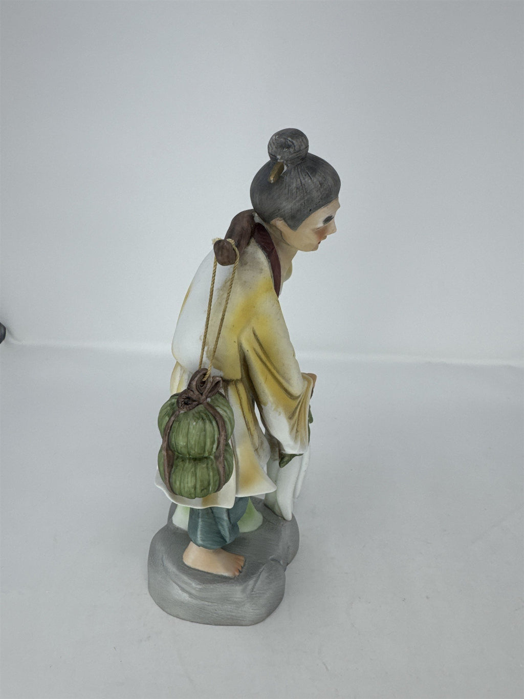 Vtg Yamakuni Japan Porcelain Figurine Hand Painted Asian Farmer Carrying Harvest