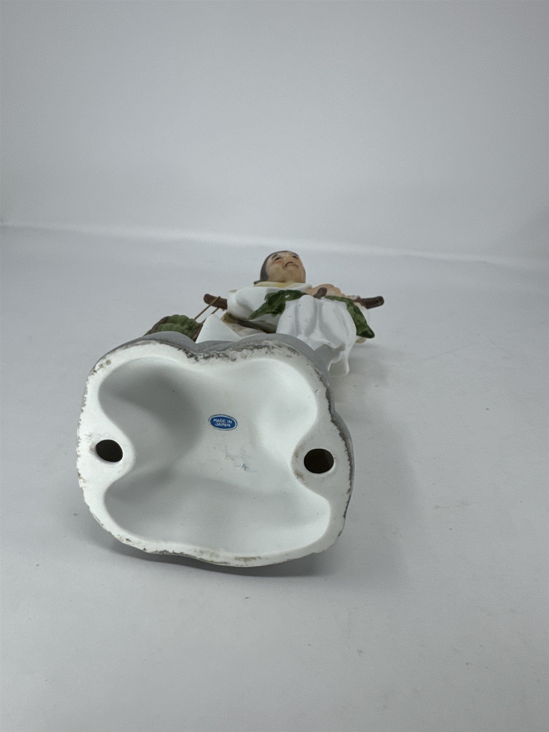 Vtg Yamakuni Japan Porcelain Figurine Hand Painted Asian Farmer Carrying Harvest
