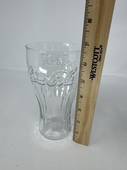 Coca Cola Coke Clear Glass 6" Tall Drinking Glass McDonalds Promo Vintage