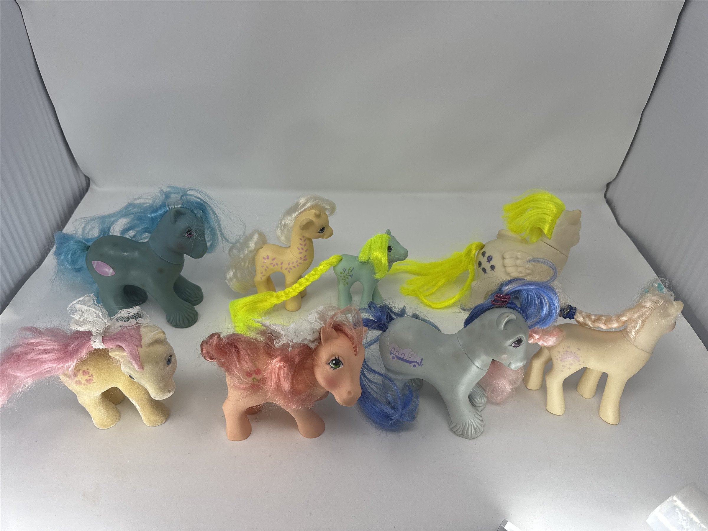 Lot of 8 Vintage My Little Pony G1 Toys Hong Kong Glitter Sparkle Felt & Mini