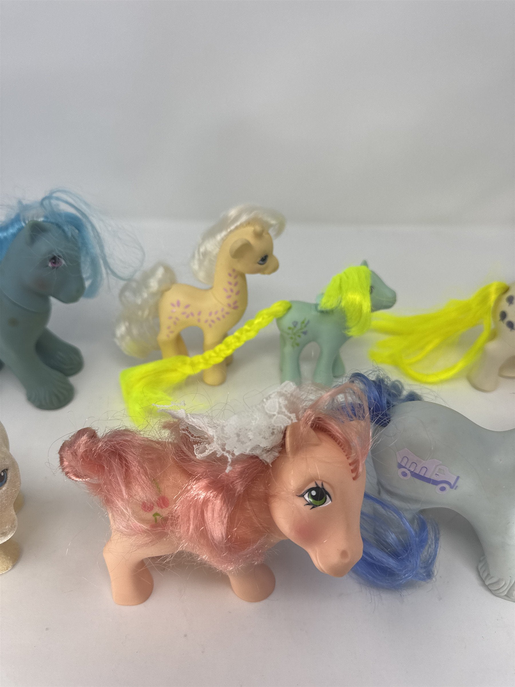 Lot of 8 Vintage My Little Pony G1 Toys Hong Kong Glitter Sparkle Felt & Mini